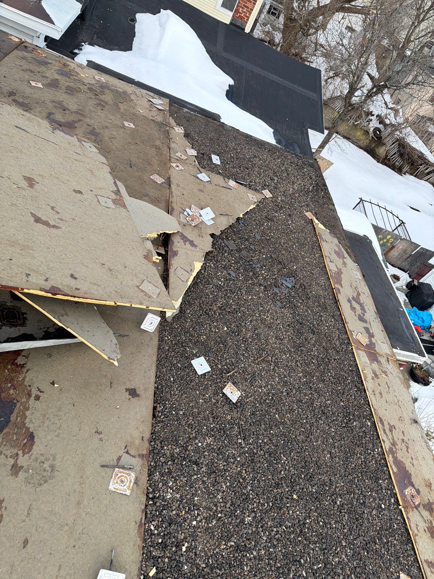 Gravel Roof Tear-Off & EPDM Rubber Roof Conversion in Haverhill, MA by JOHNNYS PRO