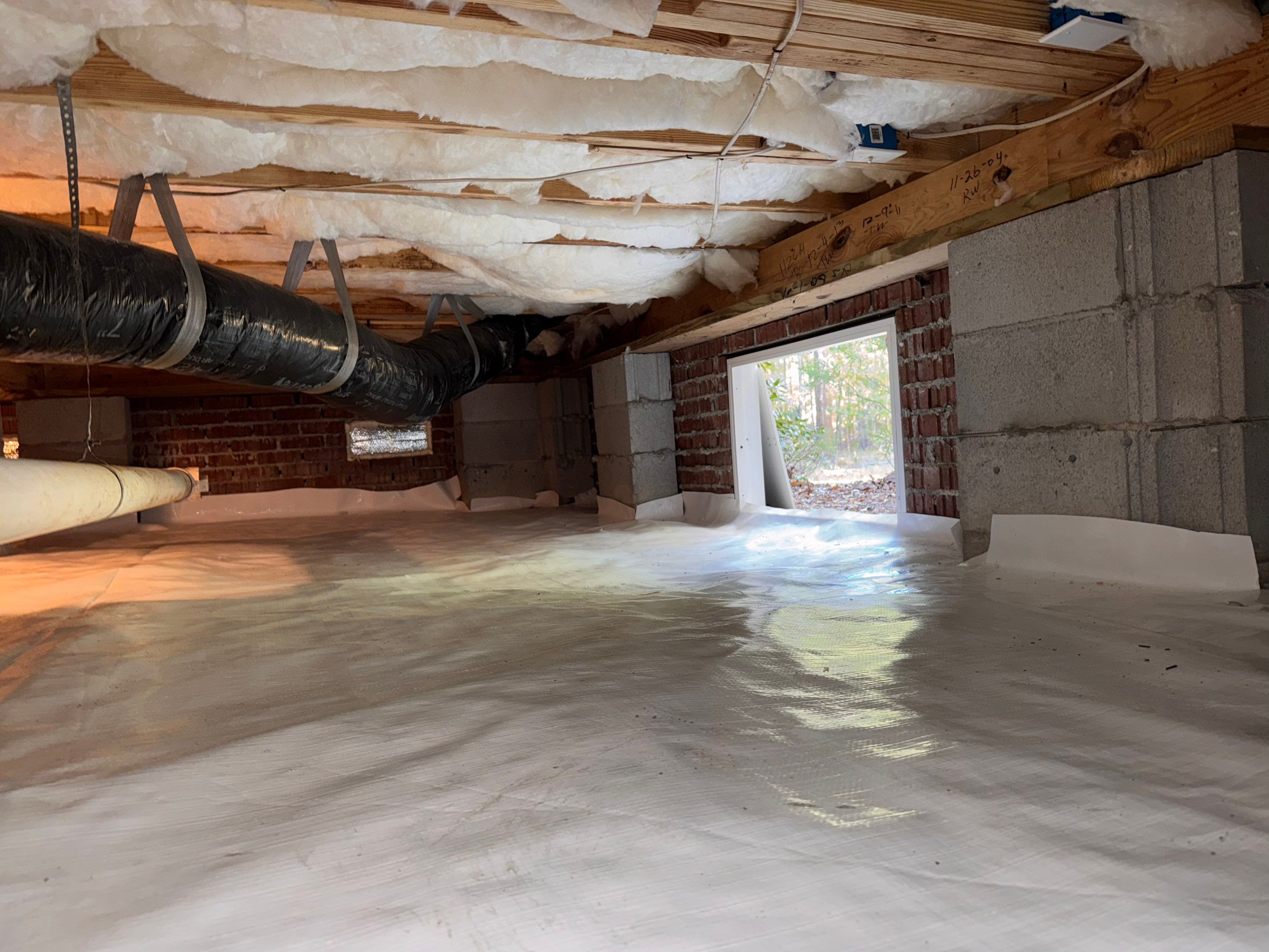 Moisture Barrier, Mold Clean, Structural Repair, Dehumidifier, R19 Insulation. by Impact Crawlspace