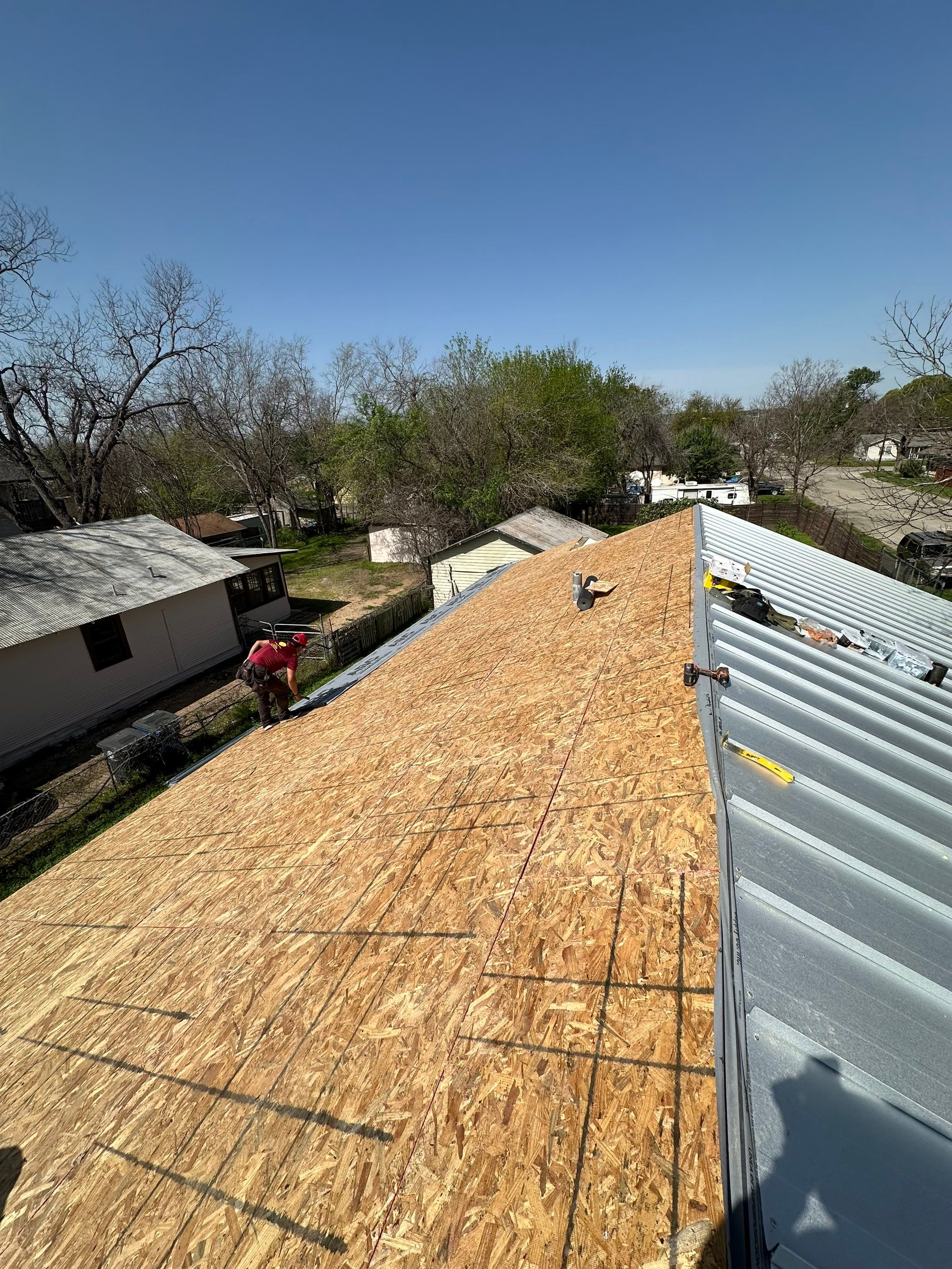 Residential Metal Roof Installation using McElroy Metal by Premier Roofing and Contracting
