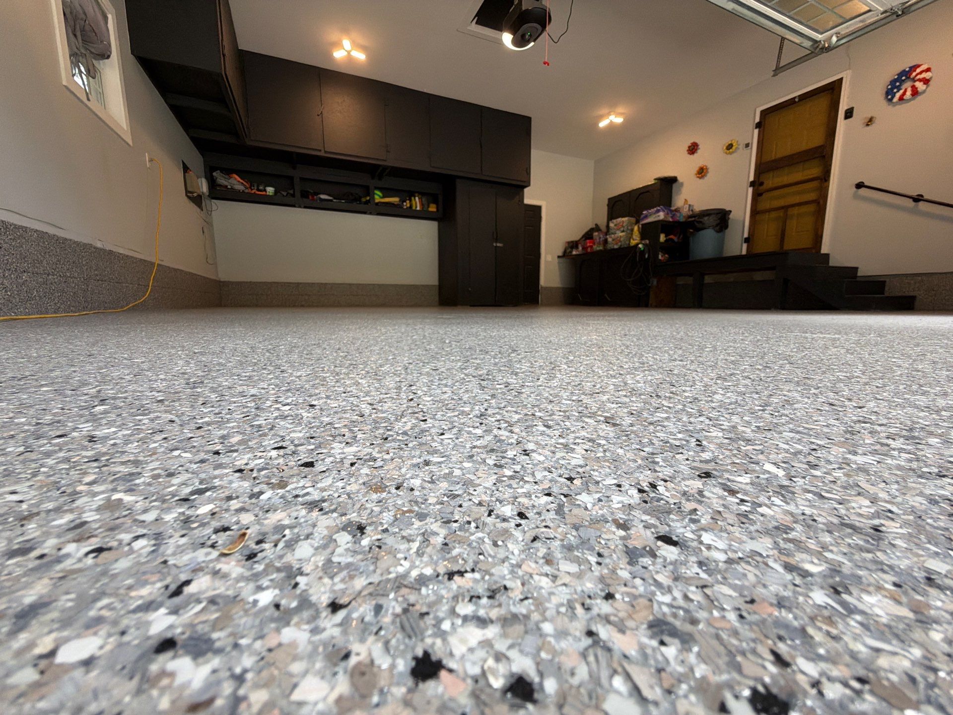 Garage Epoxy Flake Floor and Concrete Crack Repair in Twin Lake by Gordon Painting