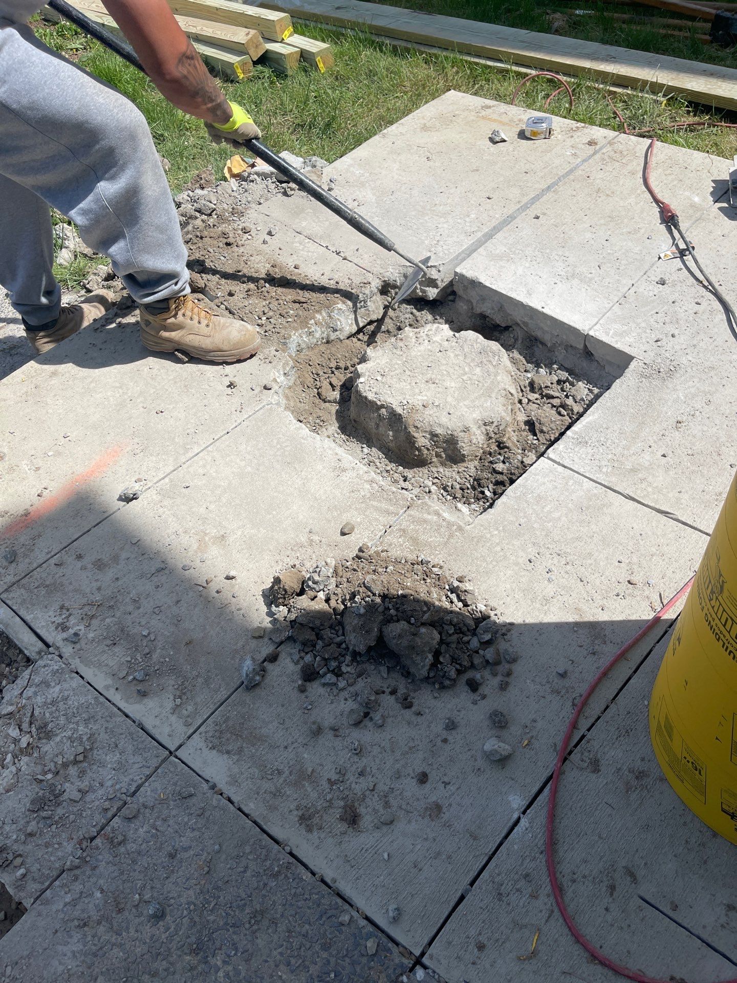 Pressure-Treated Wooden Staircase and Concrete Footing Installation in Schuylkill Haven by Herts Roofing & Construction