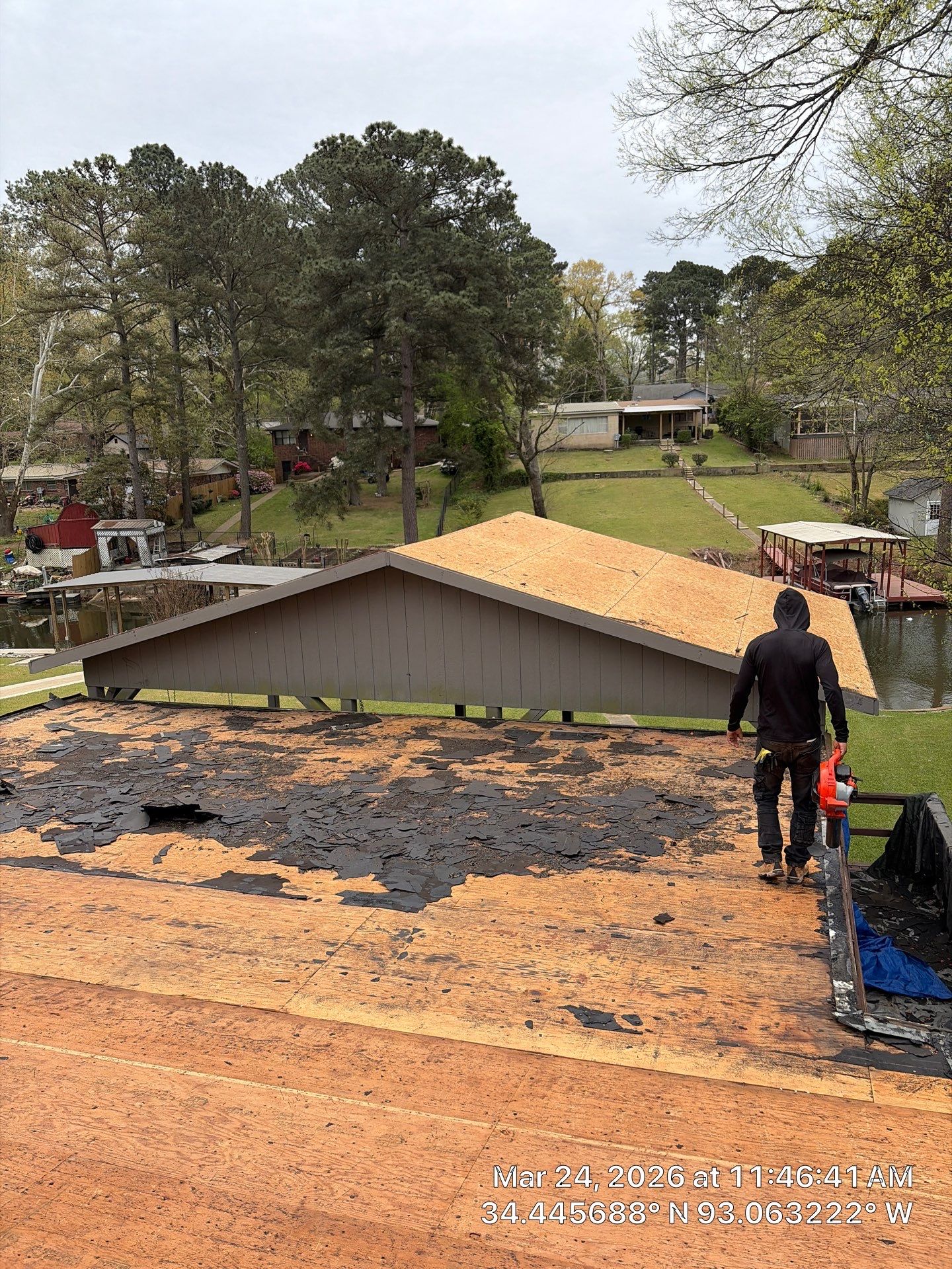 Complete Residential Roof Replacement and GAF Shingle Installation in Hot Springs by Temple Roofing and Exteriors