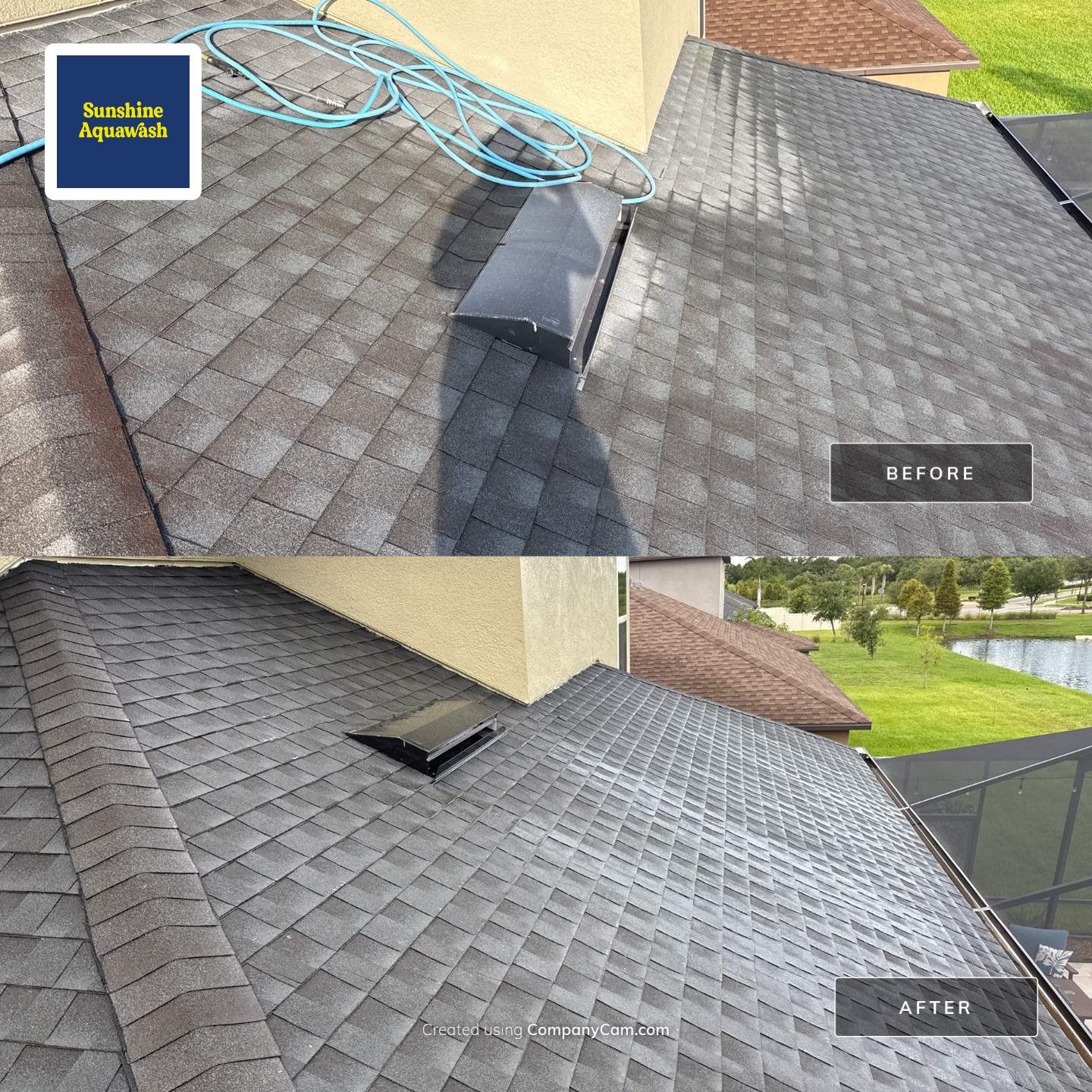 2-Story Asphalt Shingle Roof Cleaning & House Wash – Cypress Mill, Sun City Center, FL by Sunshine AquaWash