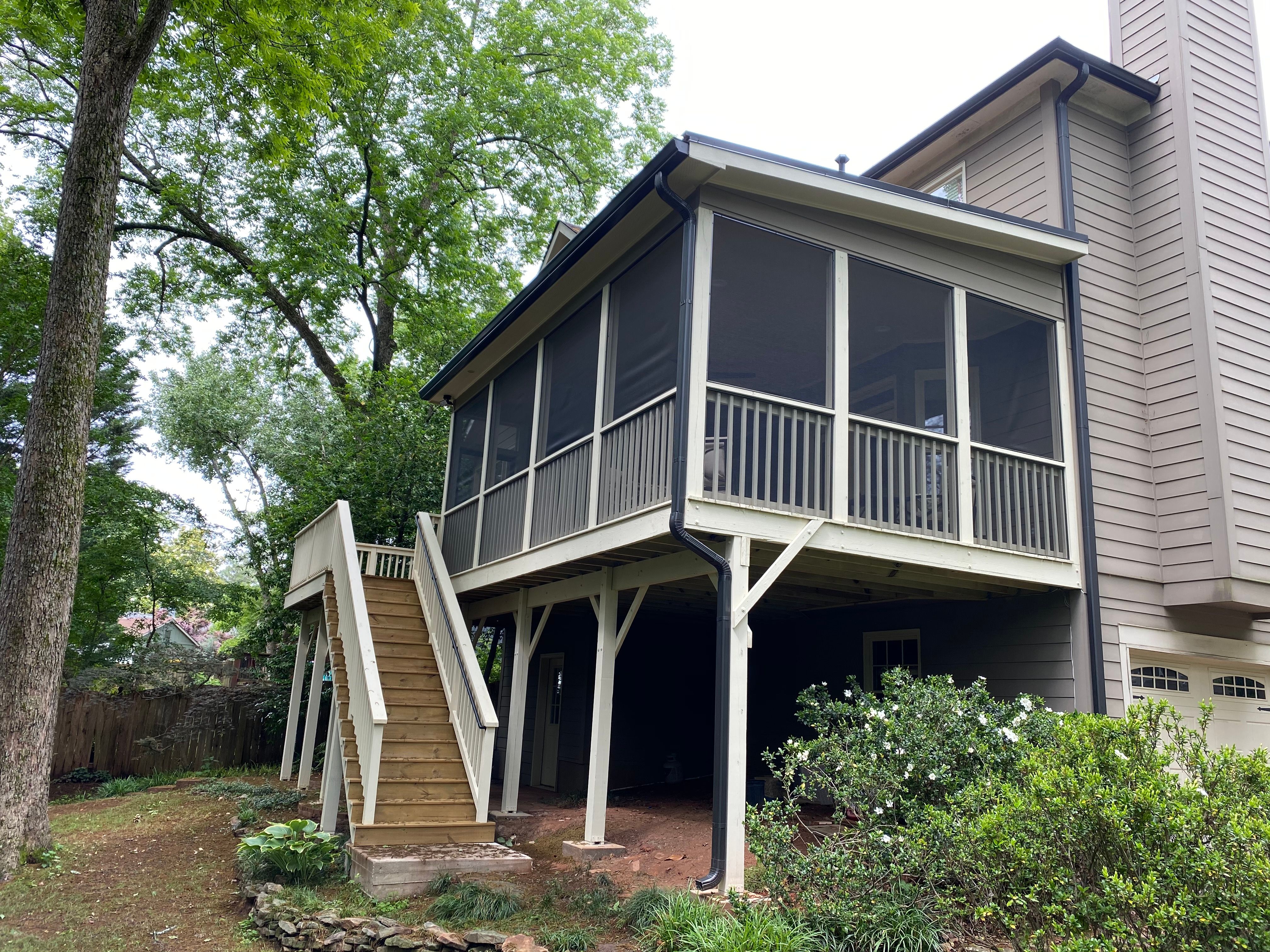 Elevated Screened-In Porch and Custom Wood Deck in Decatur by Swift Home Renovations 