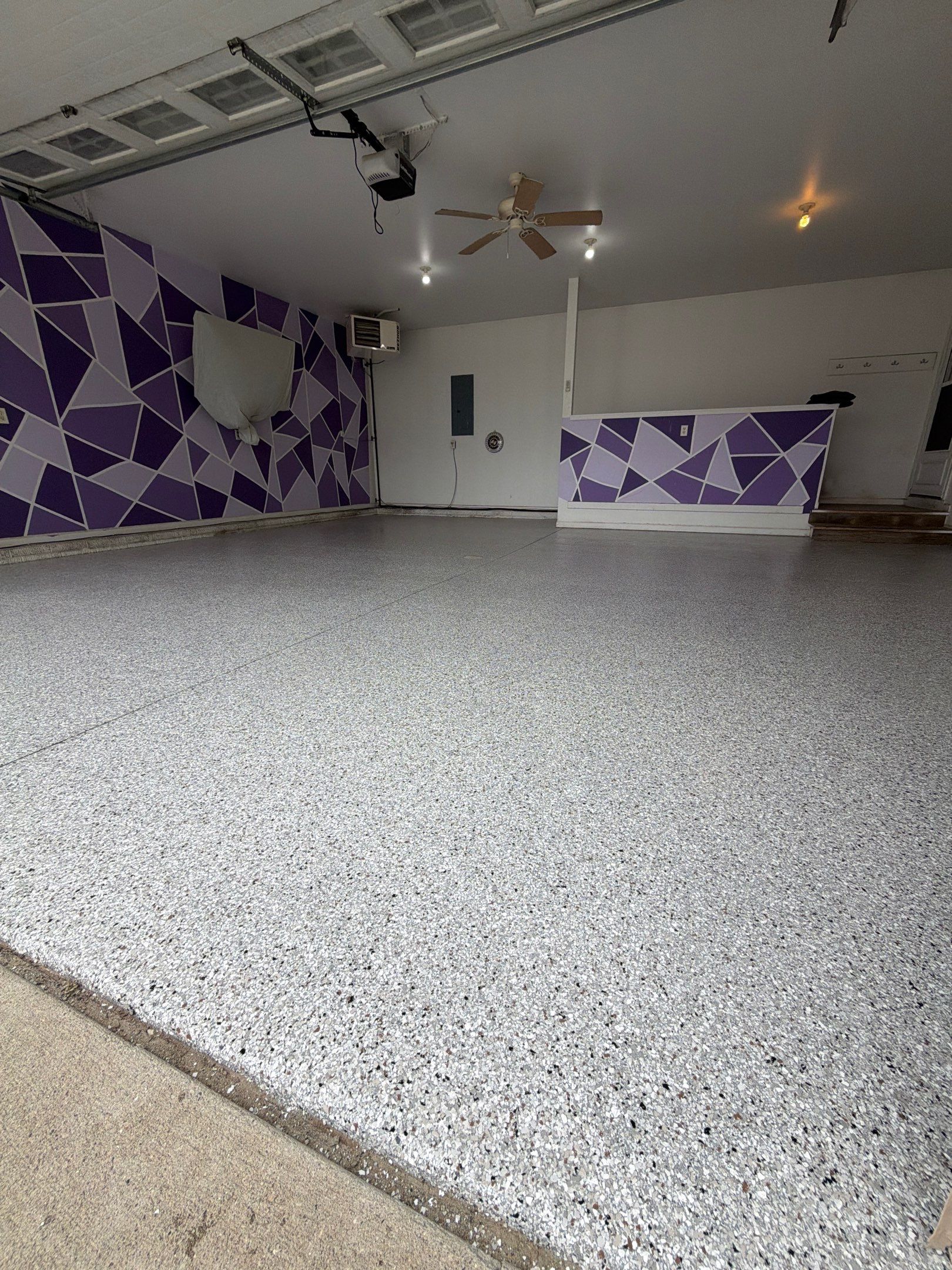 Maxwell, IA Coyote Flake Garage by Revival Concrete Coatings