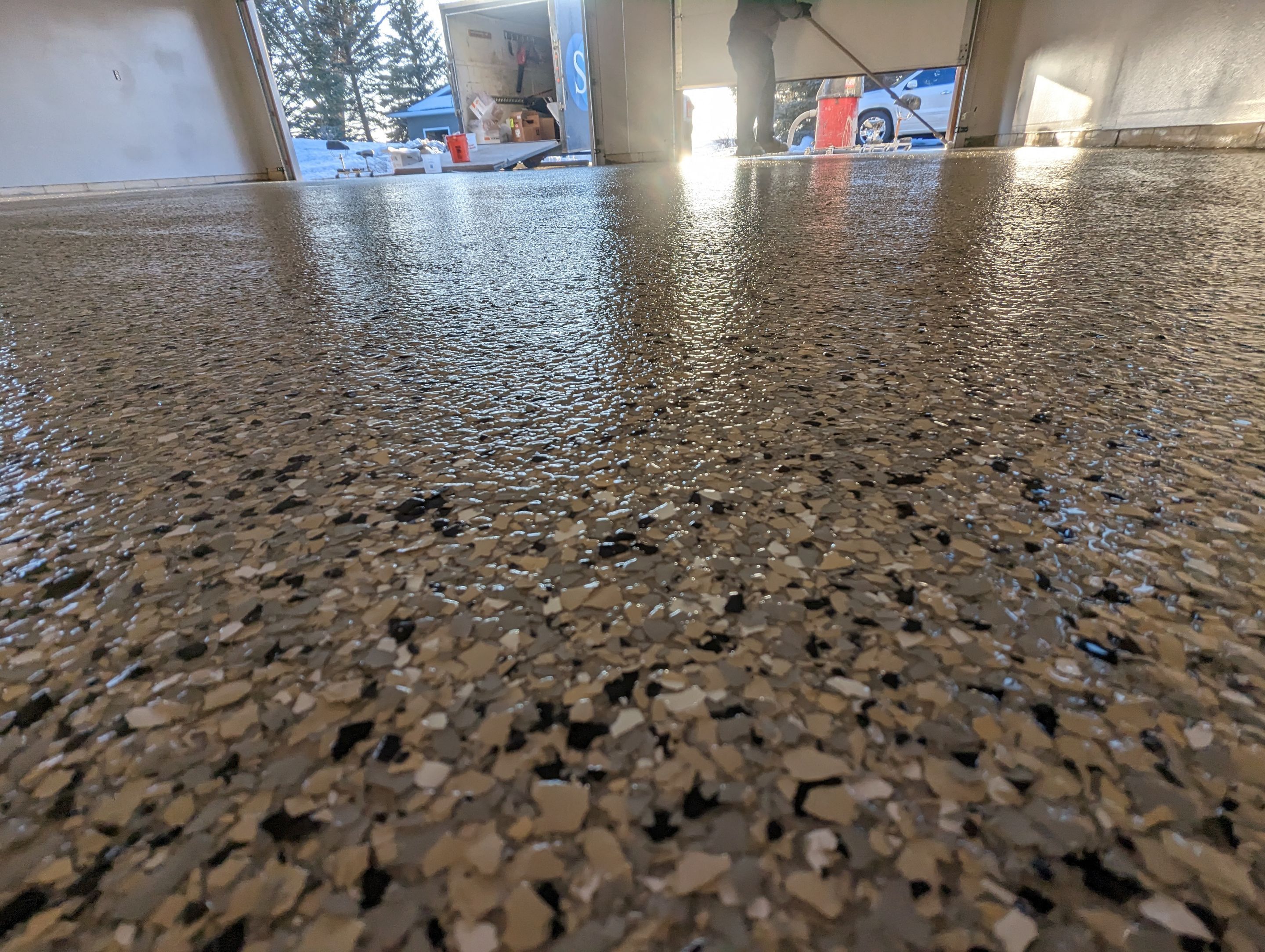 Garage using Mediterranean by Select Painting, Coatings & Garage Cabinets