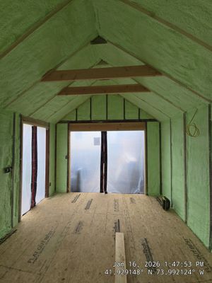 Detached Garage using Closed Cell Spray Foam