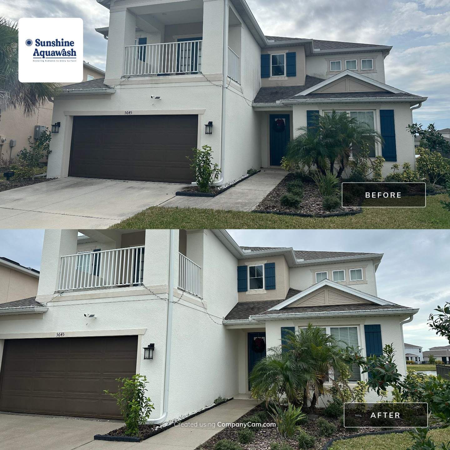 Complete House Wash and Exterior Surface Cleaning in Artisan Lakes Community, Palmetto, FL by Sunshine AquaWash