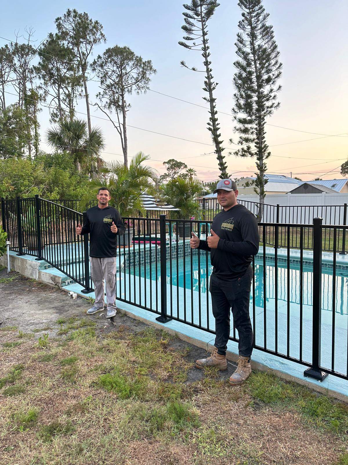 Black Aluminum Pool Fence Installation in Port Charlotte by True Fence LLC