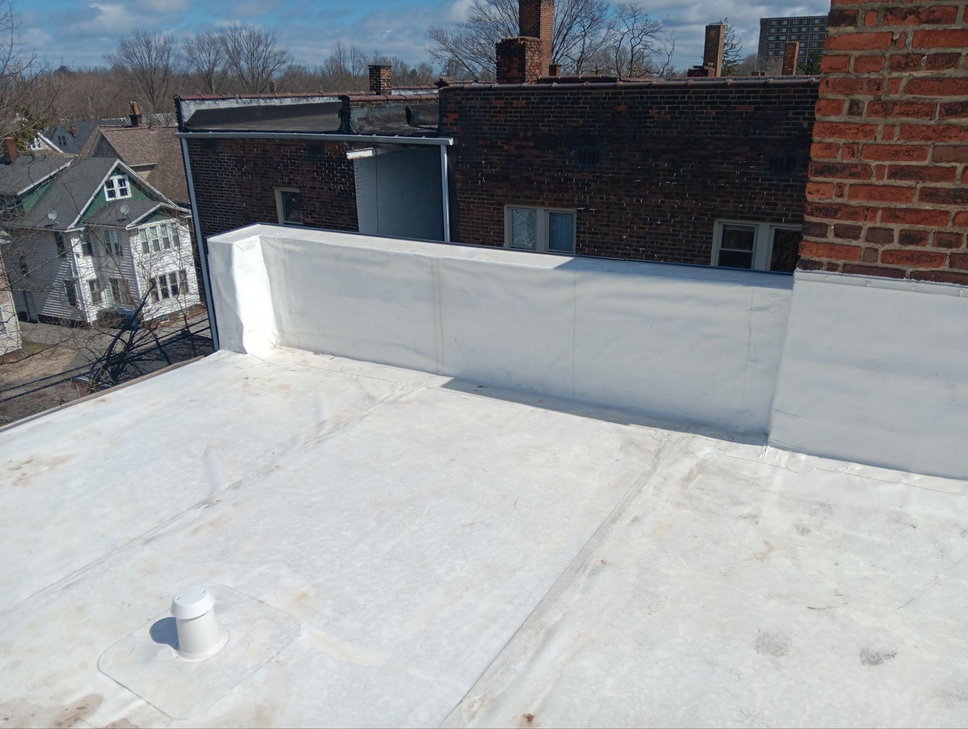 Commercial Roofing Installation using Duro-Last 50 mil PVC by 3 Daughters Construction 