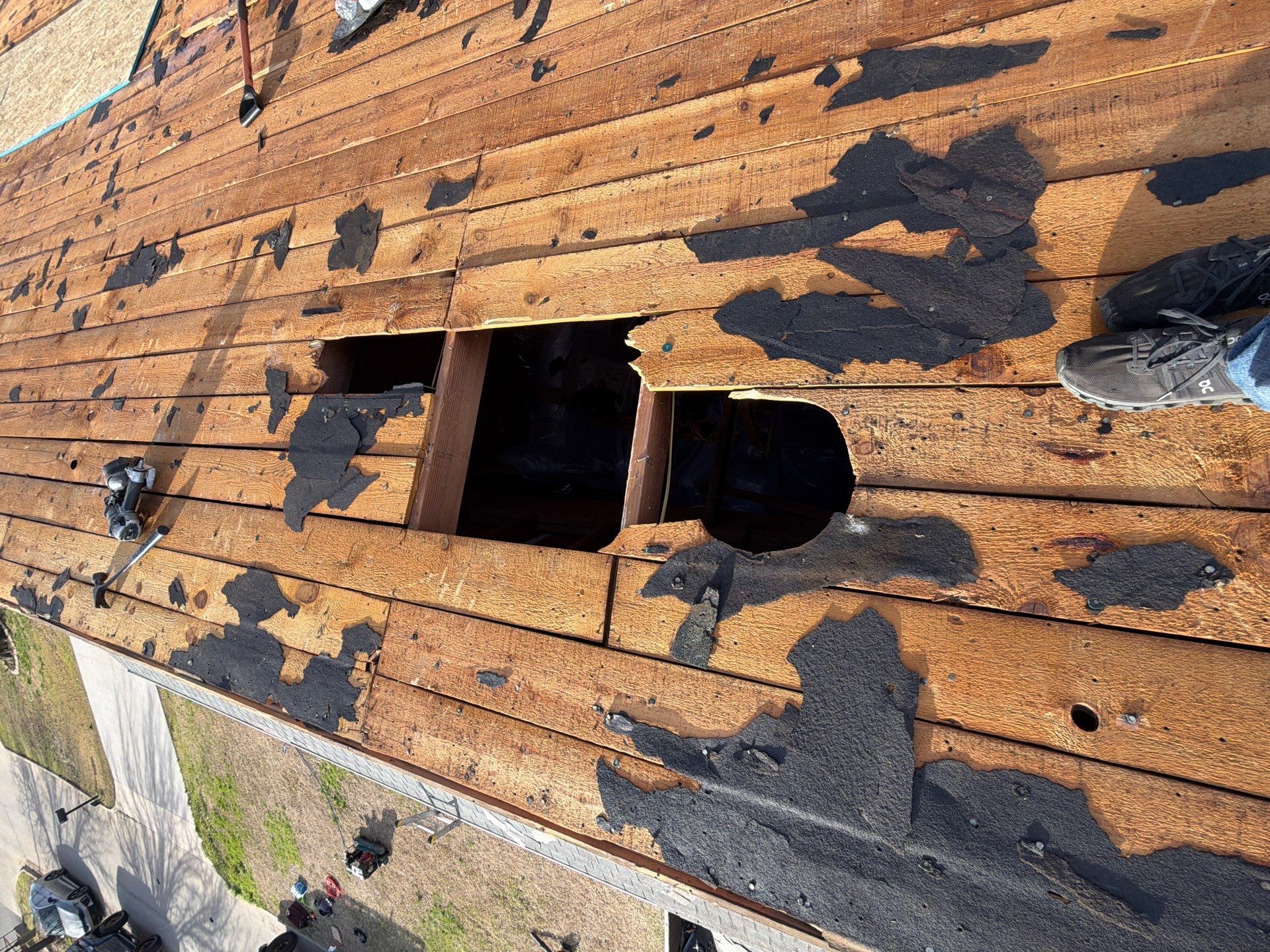 Buh-bye space decking!  by BANA Roofing and Solar Supply