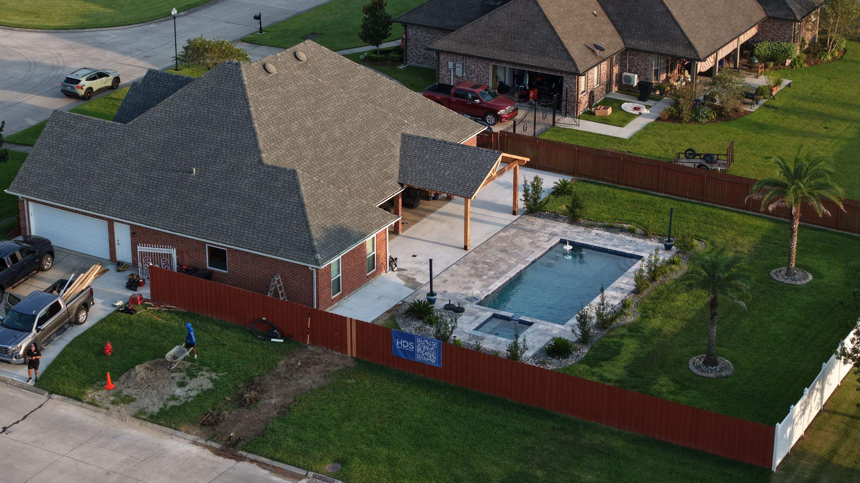 HDS Contractors - Concrete Patio and Cedar Cover in Belle Chasse by HDS Contractors