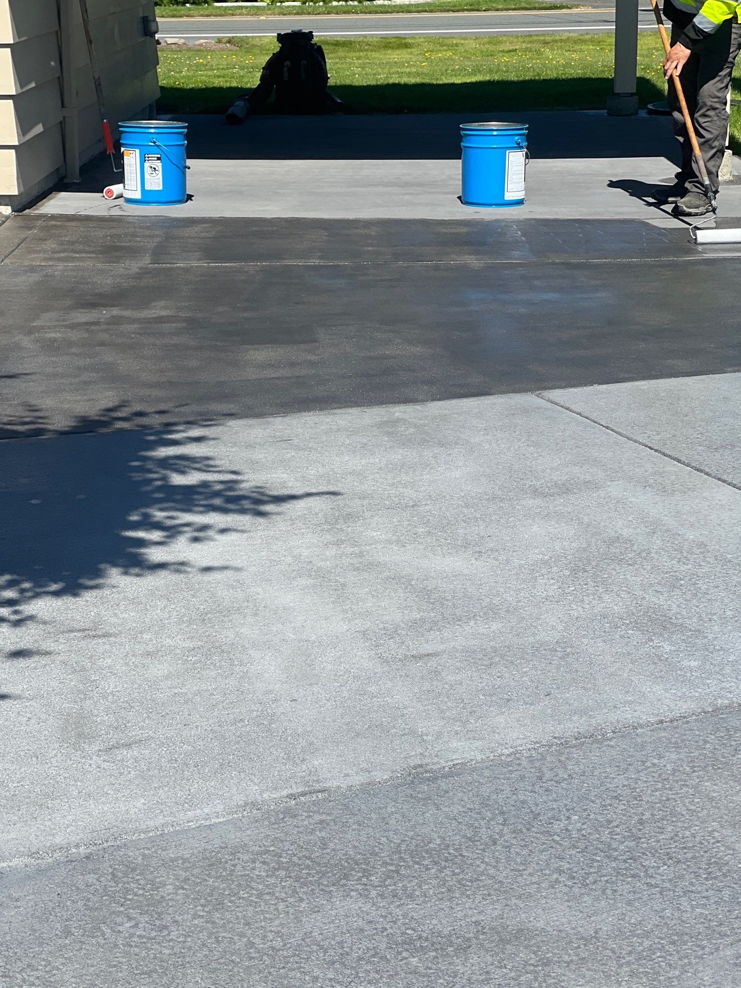Colored Concrete Driveway Repair with Sealer| Everett    by Jireh Asphalt & Concrete Inc 