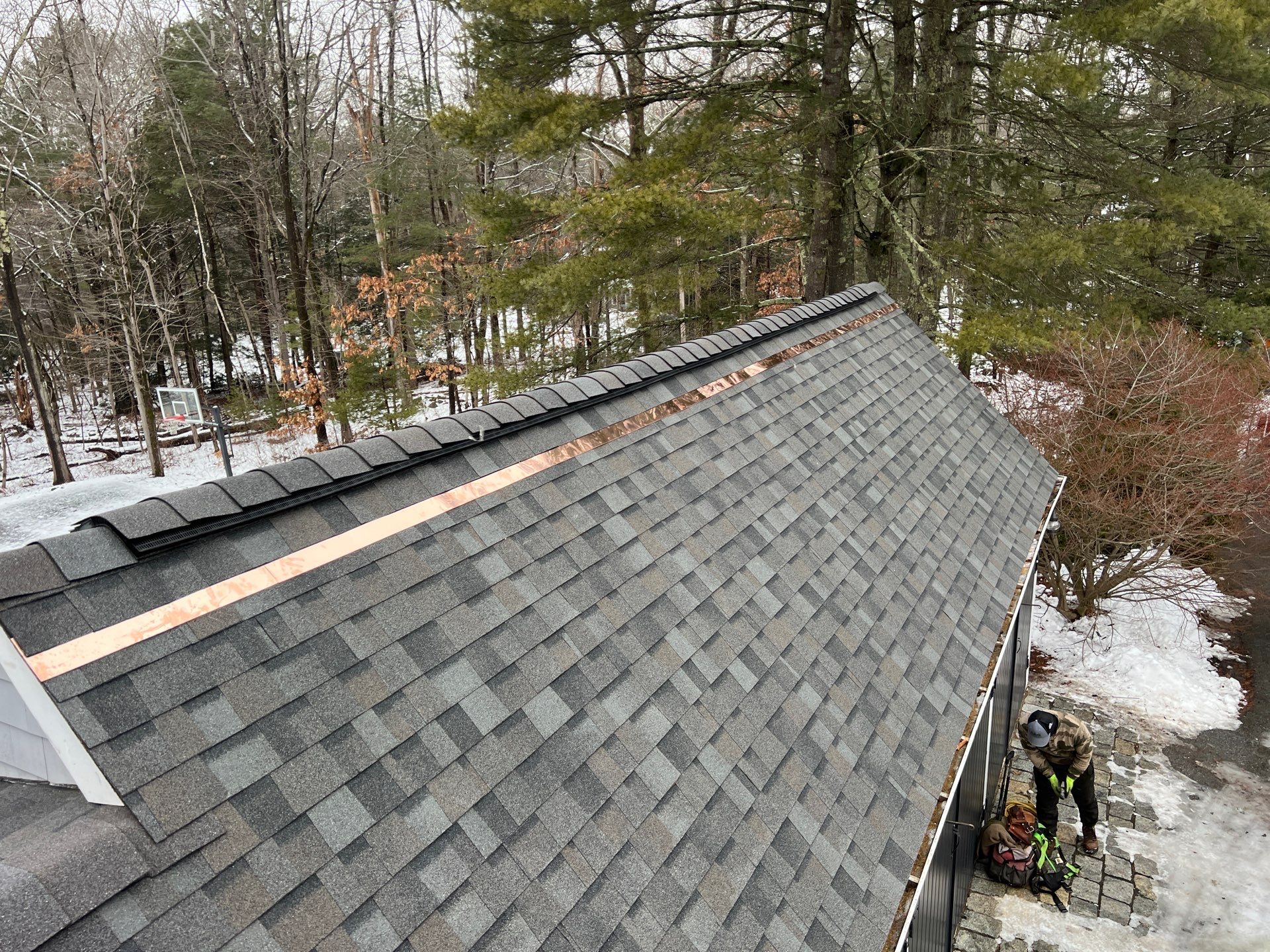 Carlisle Roofing Installation using Owens Corning Shingles and Copper by Mighty Dog Roofing of Greater Middlesex County