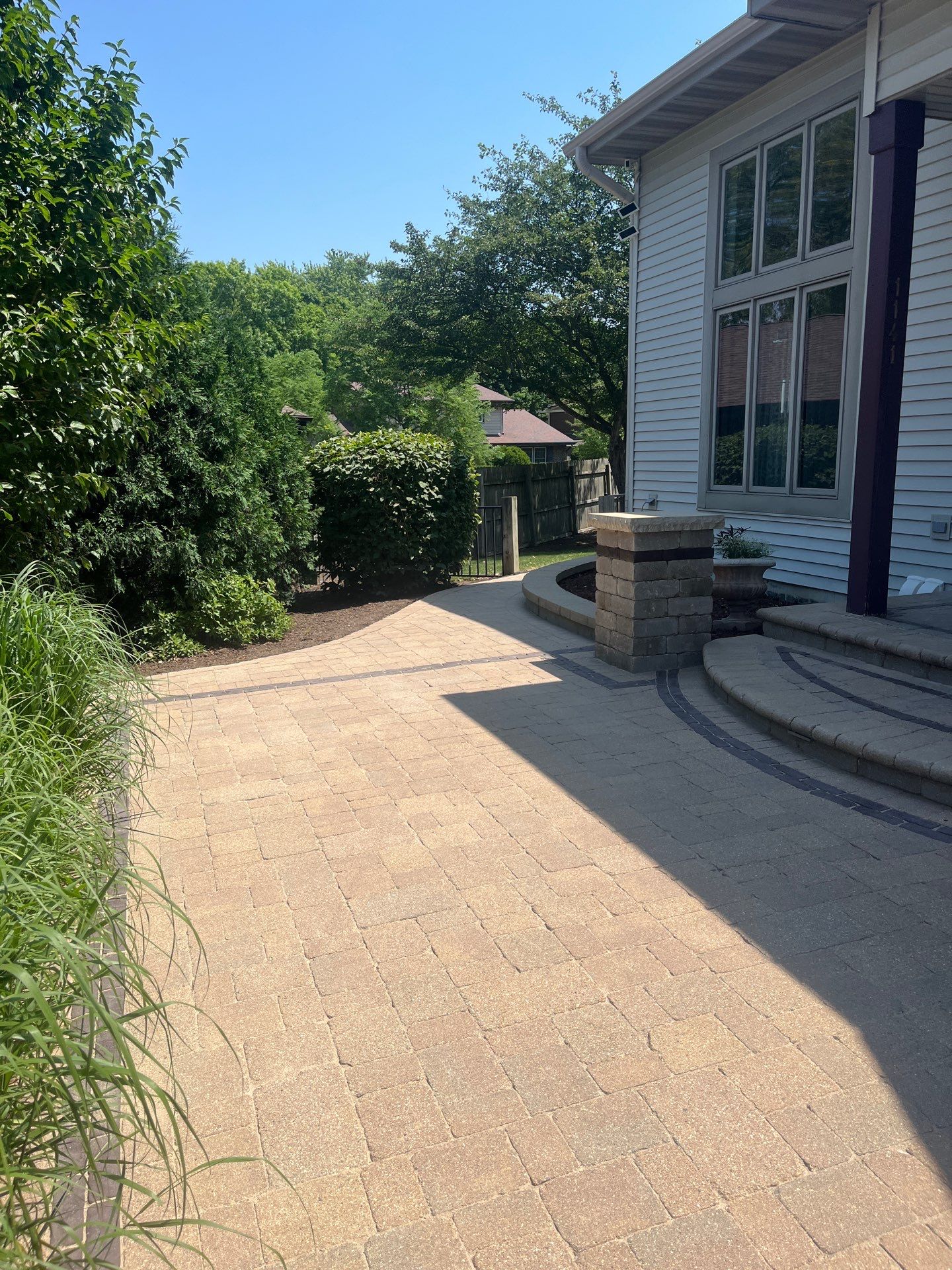 Brick paver clean, sand and seal.  using Polysweep polymeric sand by Northern Power Washing LLC.