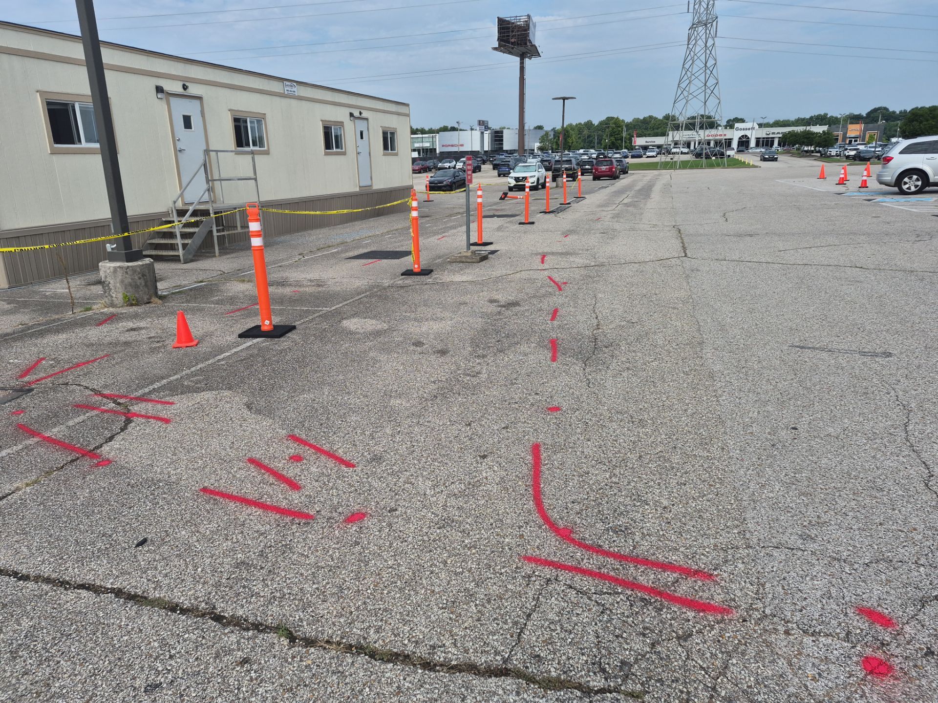 Underground Utility Locating and Mapping at Memphis Car Dealership by Alsip Locating Service, LLC