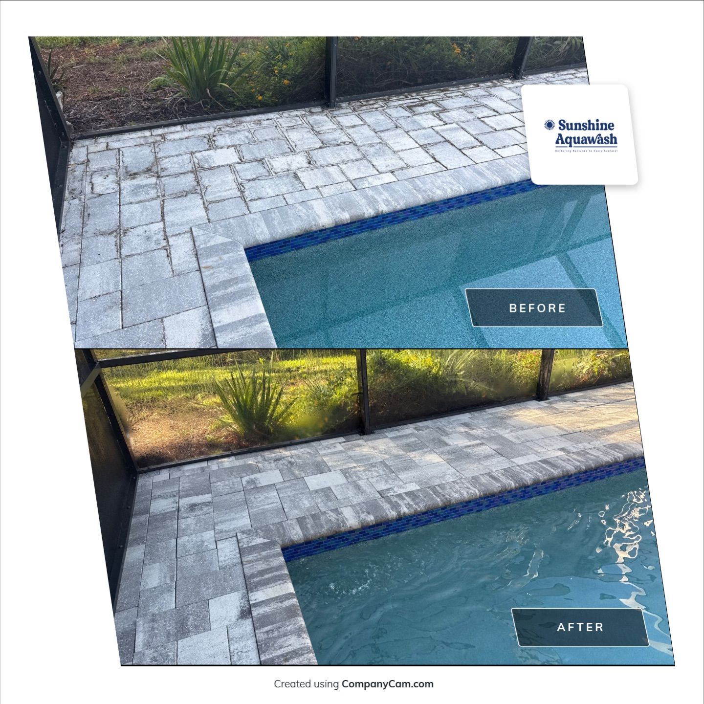 Paver Pool Deck Cleaning in Ellenton, FL by Sunshine AquaWash