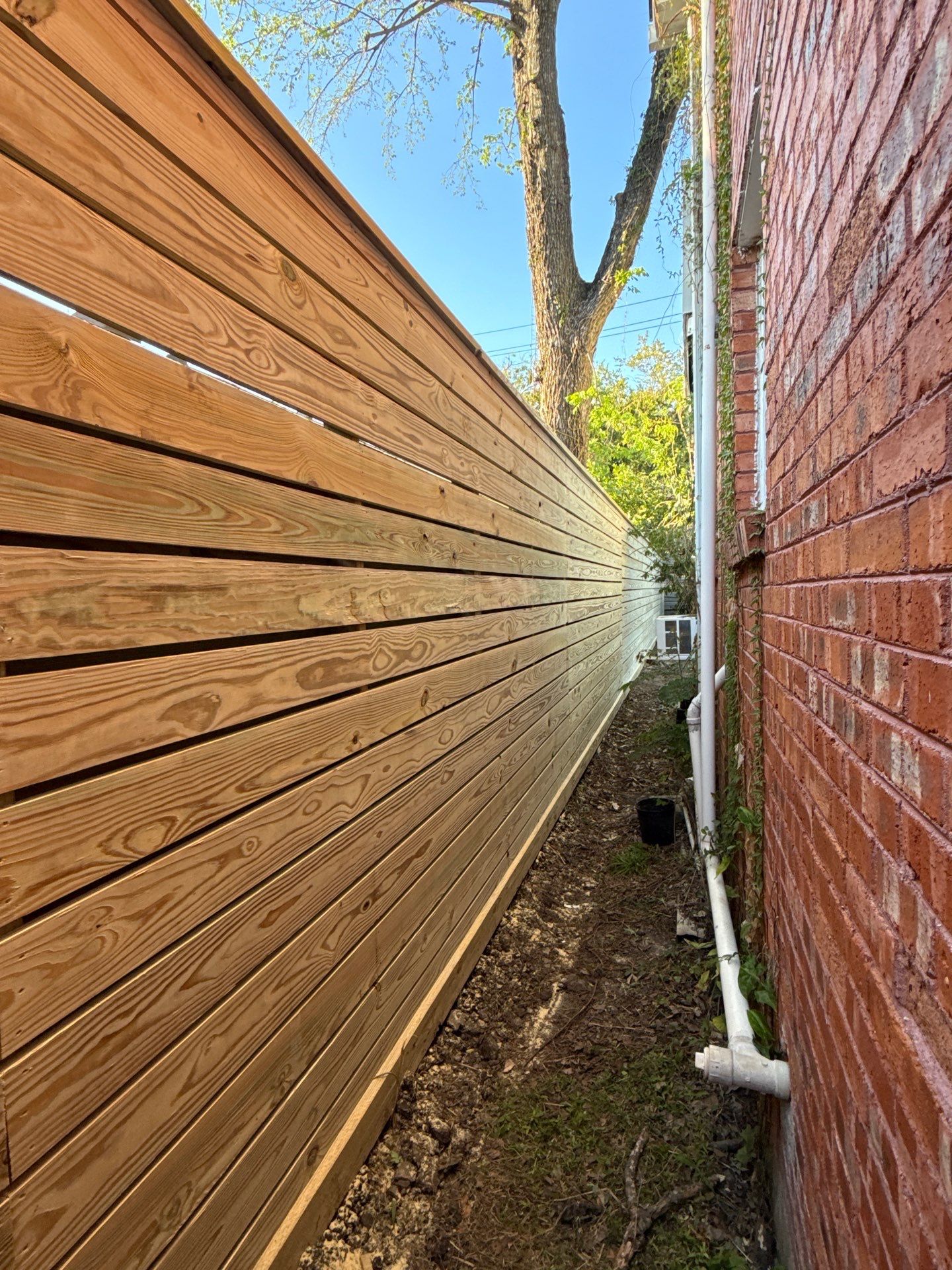 Modern Treated Pine Horizontal Fence by Tim's Fences