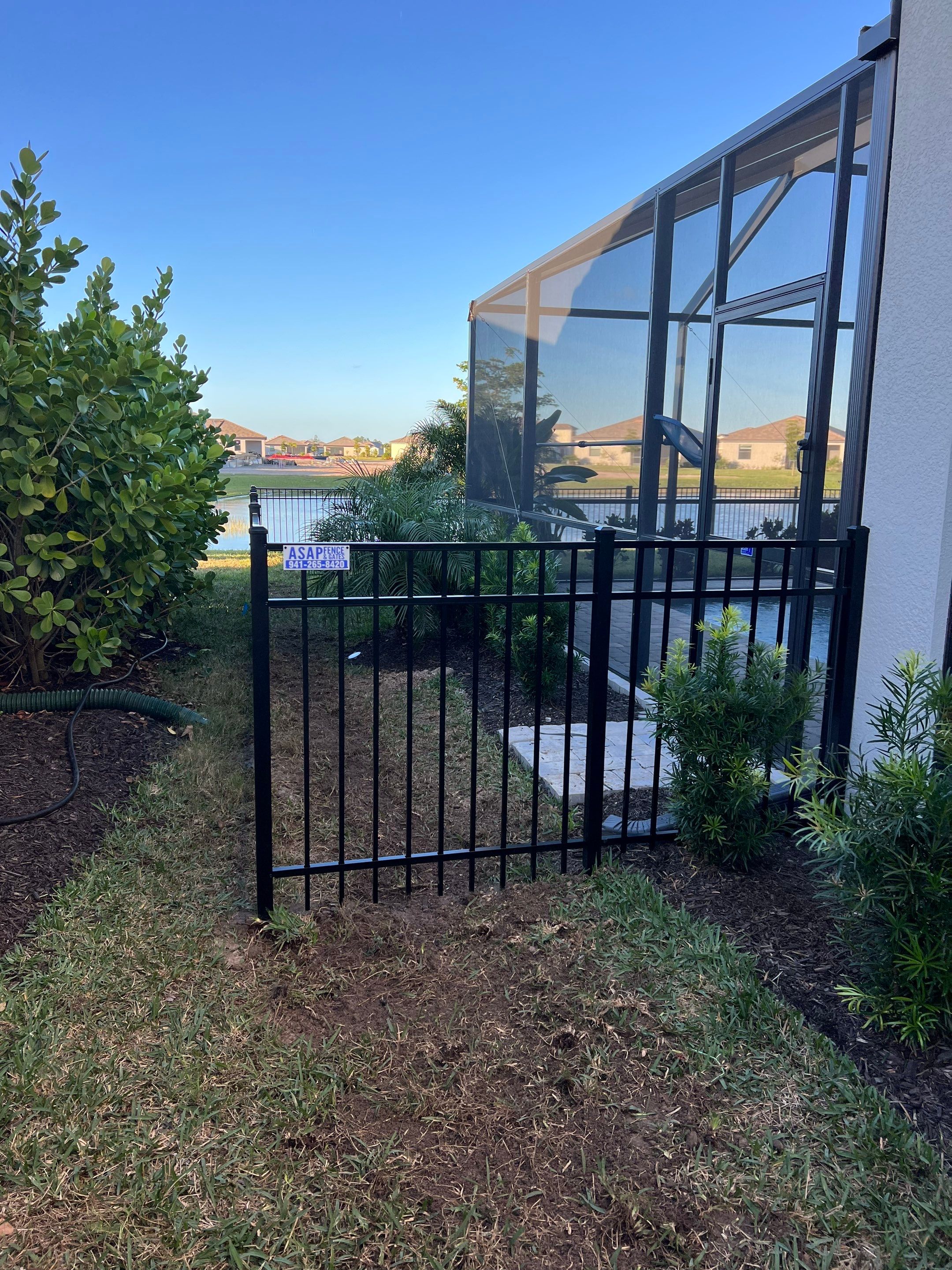 Aluminum Fence Installation using Black 3 Rail Aluminum Fence by Asap fence and gates, LLC