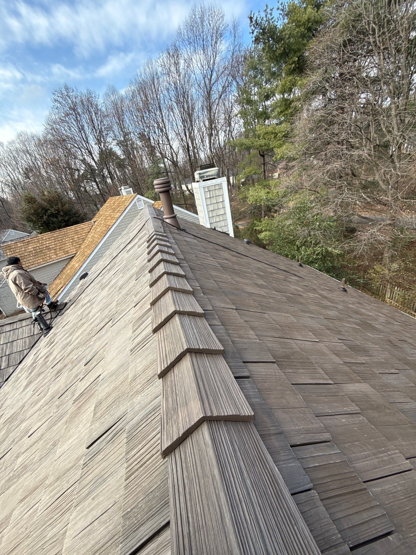 Reston :  Residential Roof Replacement with Brava Synthetic Cedar Shake Class C Natural  by RM Banning, Inc.