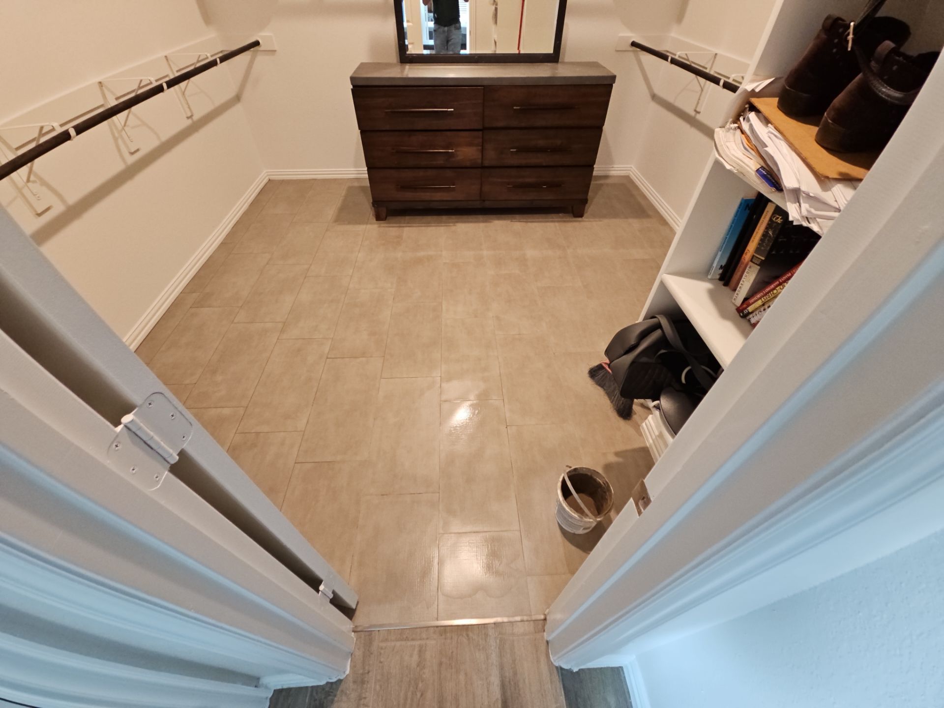 Carpet replacement with Tile and Red Oak Stairs by EL-GC LLC 