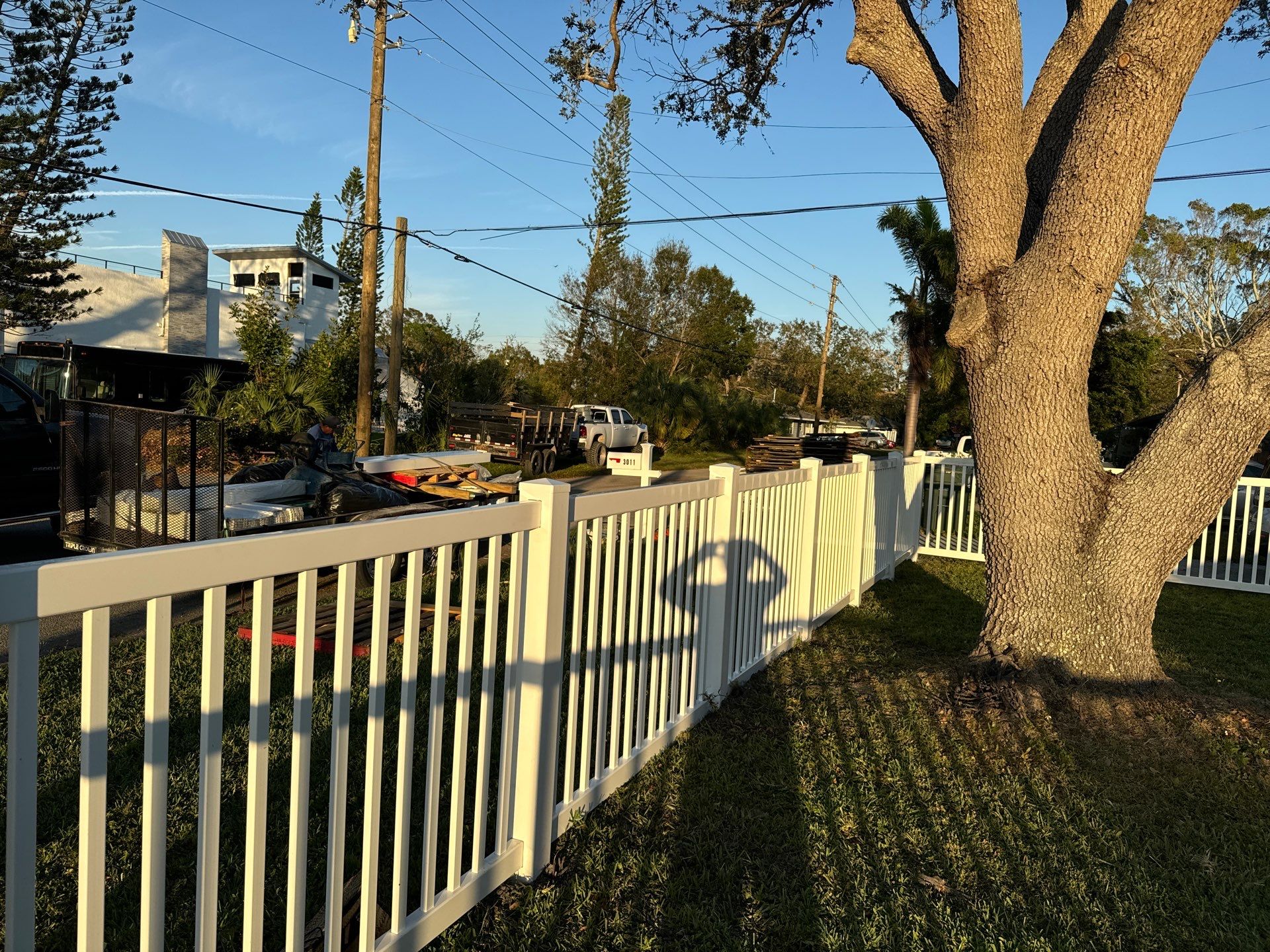 Vinyl Fence Installation using 6Ft White Vinyl Privacy Fence and a 4Ft White Vinyl Picket Fence by Asap fence and gates, LLC