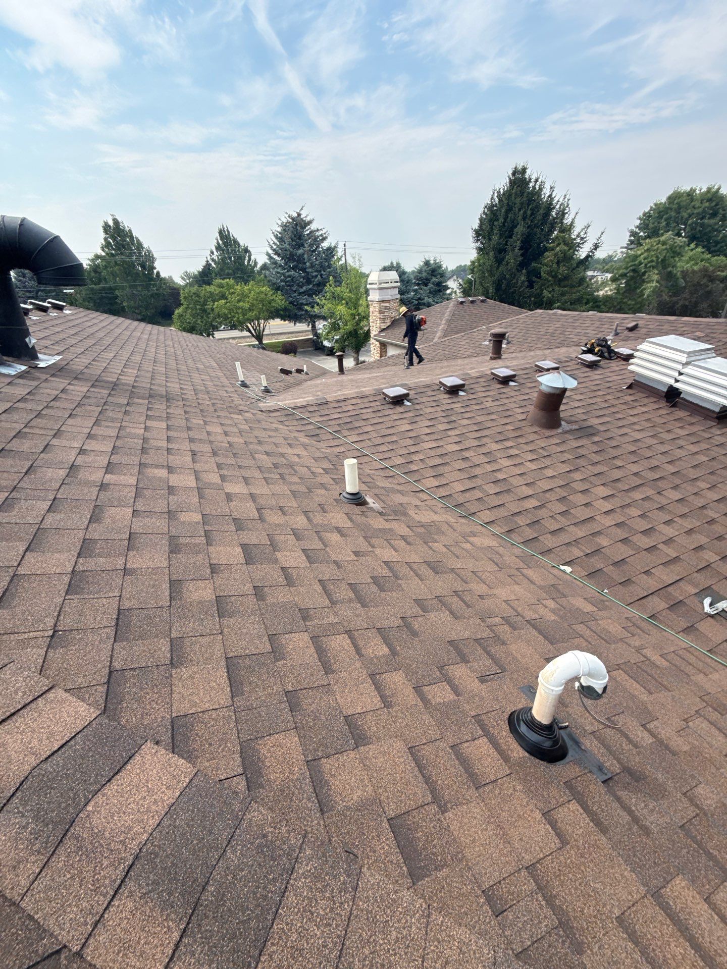 Boise Commercial Roof Replacement with Brown Architectural Shingles by Olive Roofing