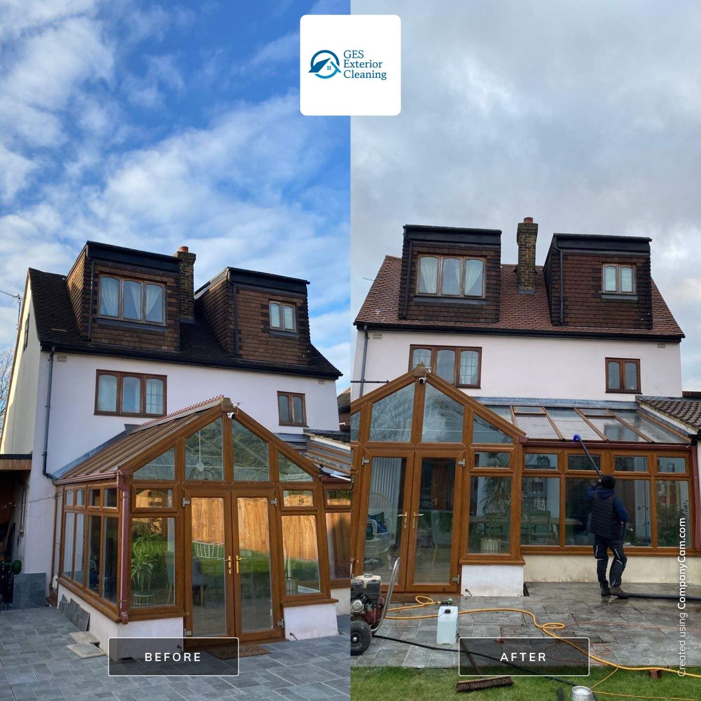 Roof Clean using Honda 15lpm Low Pressure Washing Machine by Ges Exterior Cleaning ltd