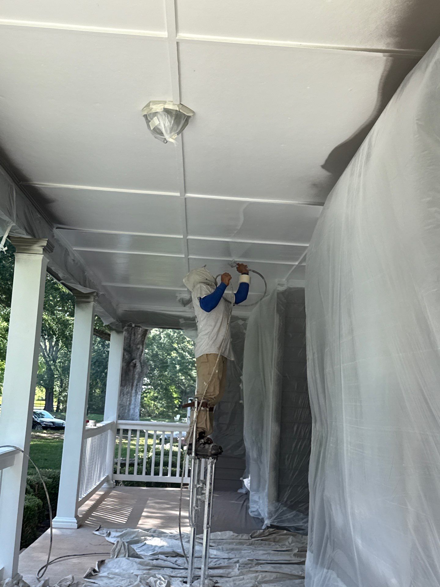 Siding replacement, exterior painting, and front door staining. by GonzalezPainters & Contractors Inc