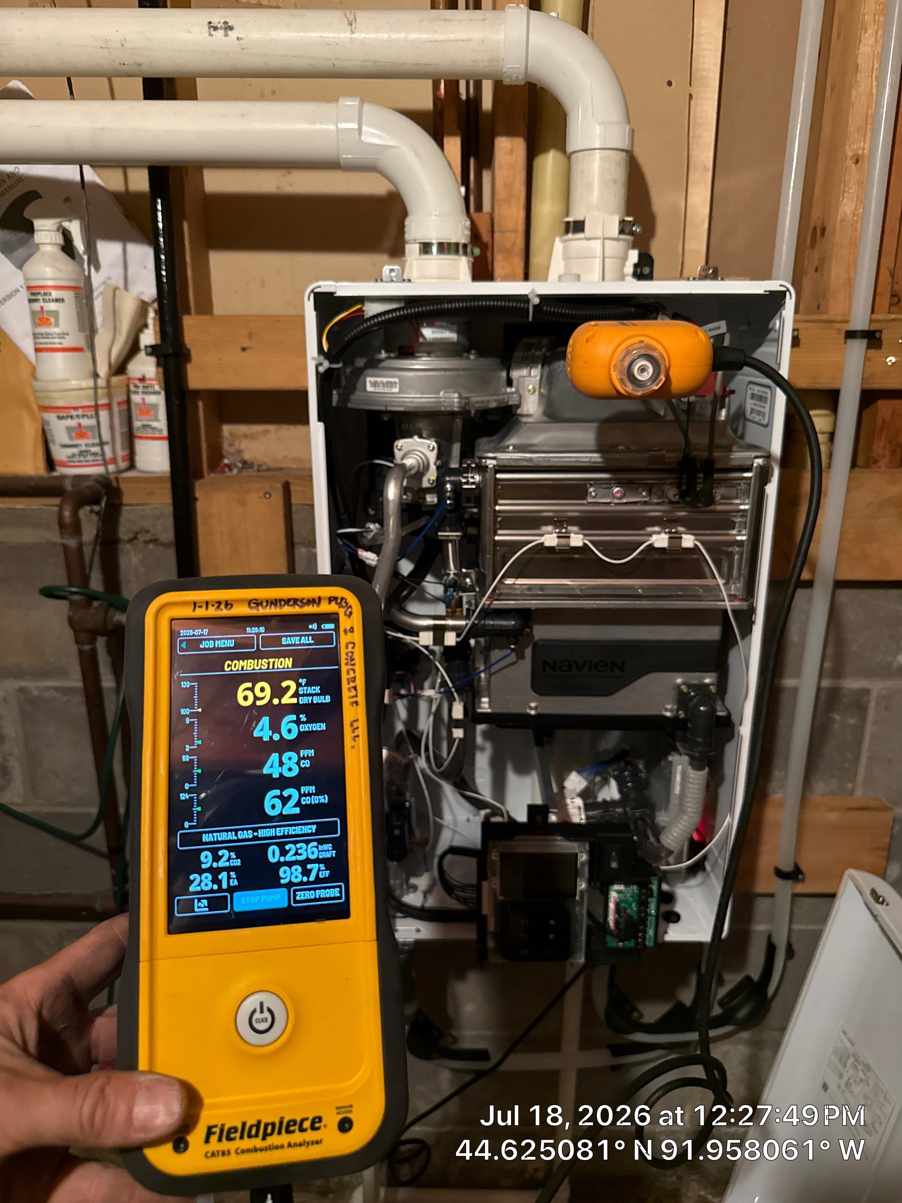 High-Efficiency Tankless Water Heater in Durand by Gunderson Plumbing & Concrete LLC