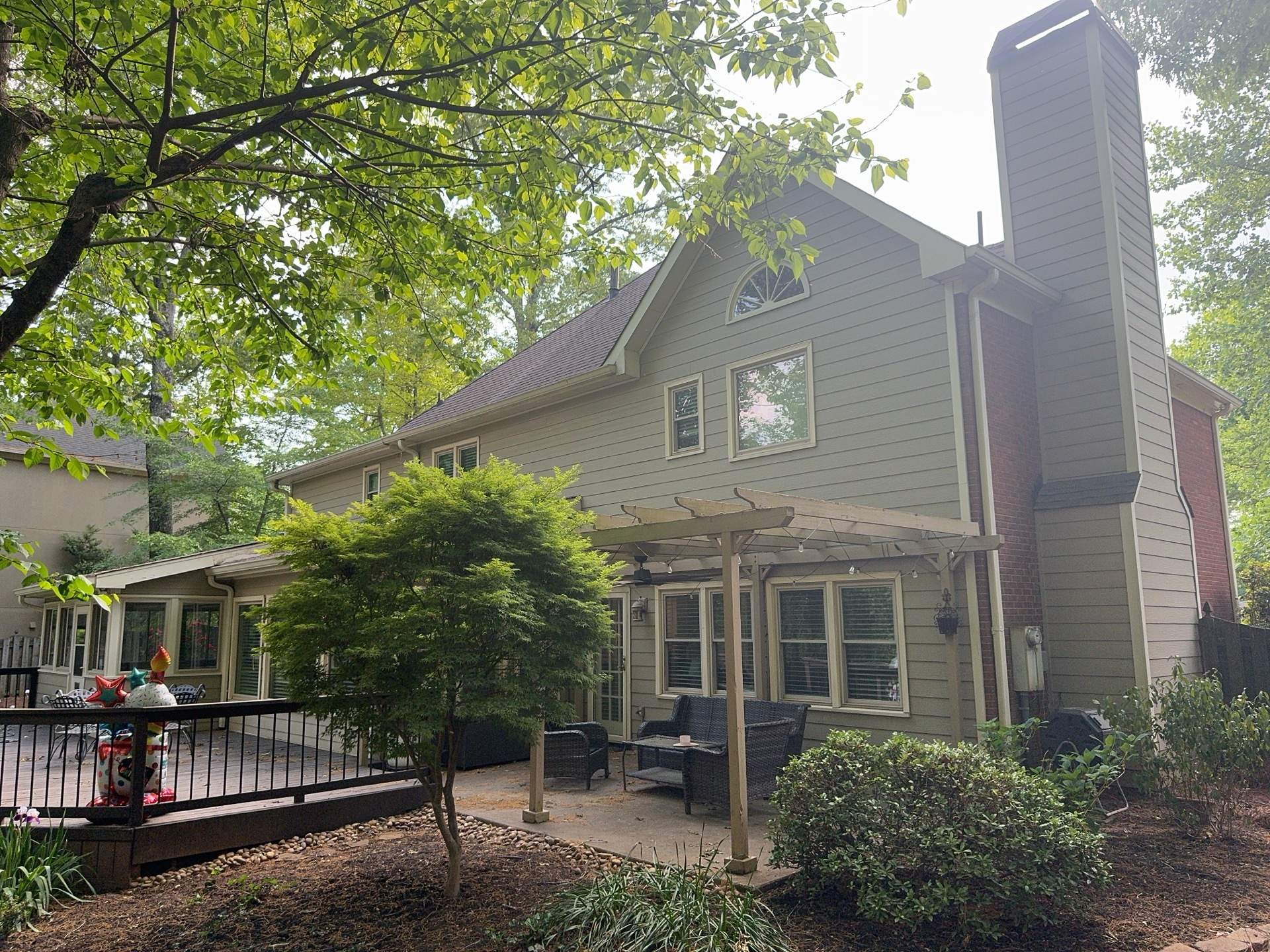 Marietta, GA Rotten Wood Replacement, Chimney Corner Board Installation, Gutter Replacement, and Exterior Painting by Nelson Exteriors