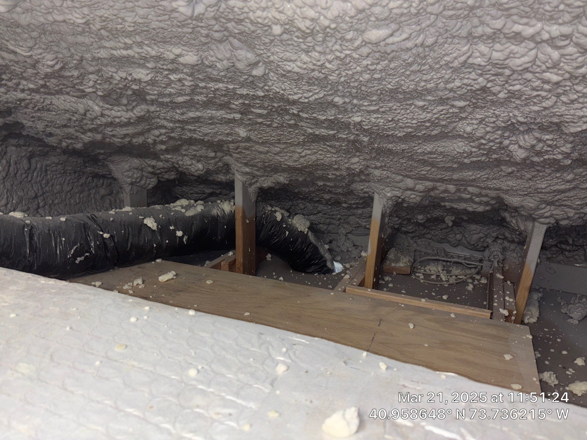 Attic Insulation using open cell spray foam by NYS Foam & Energy