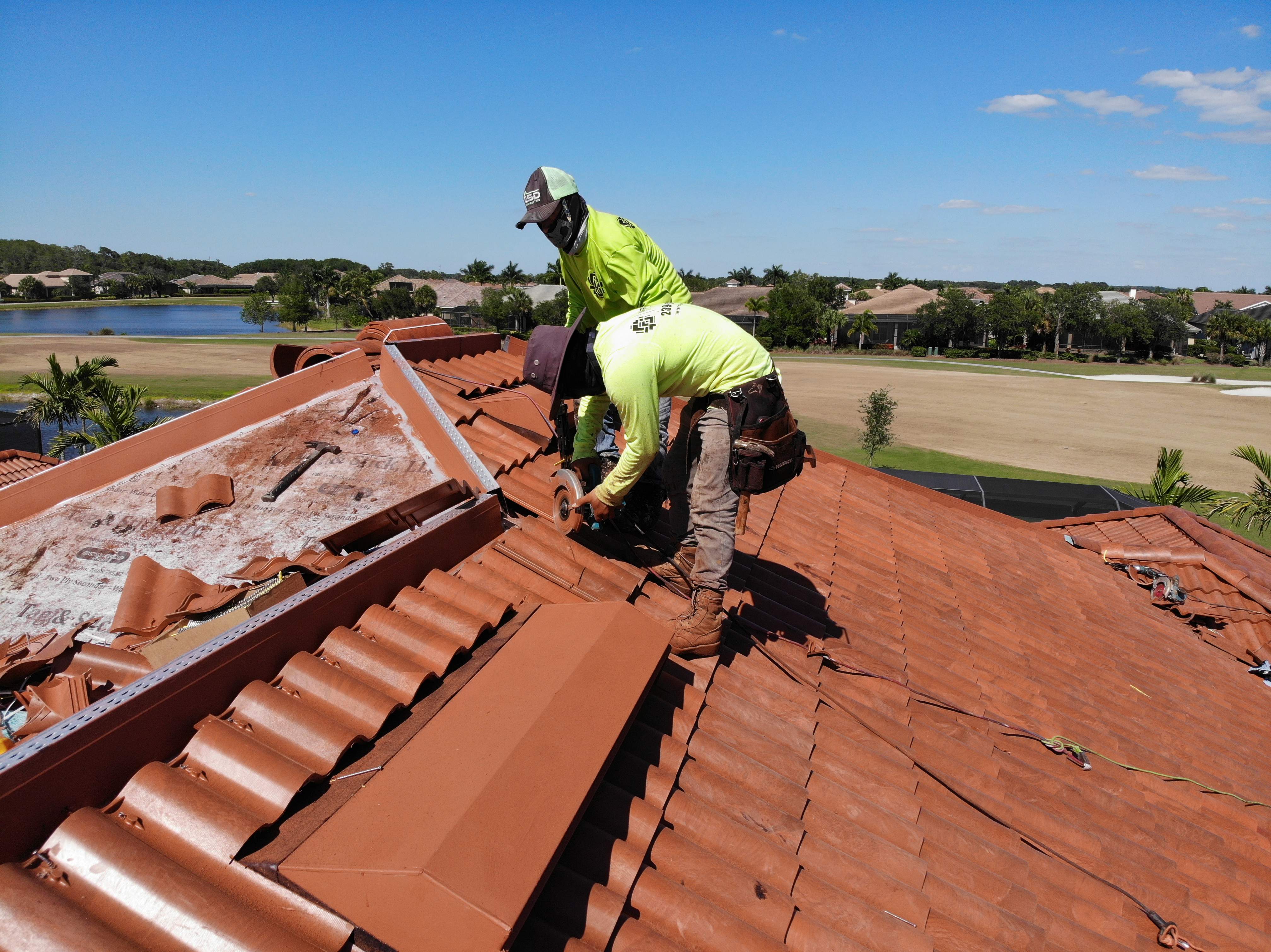 Residential Roofing Installation using Composite Spanish Tile by International Roofing