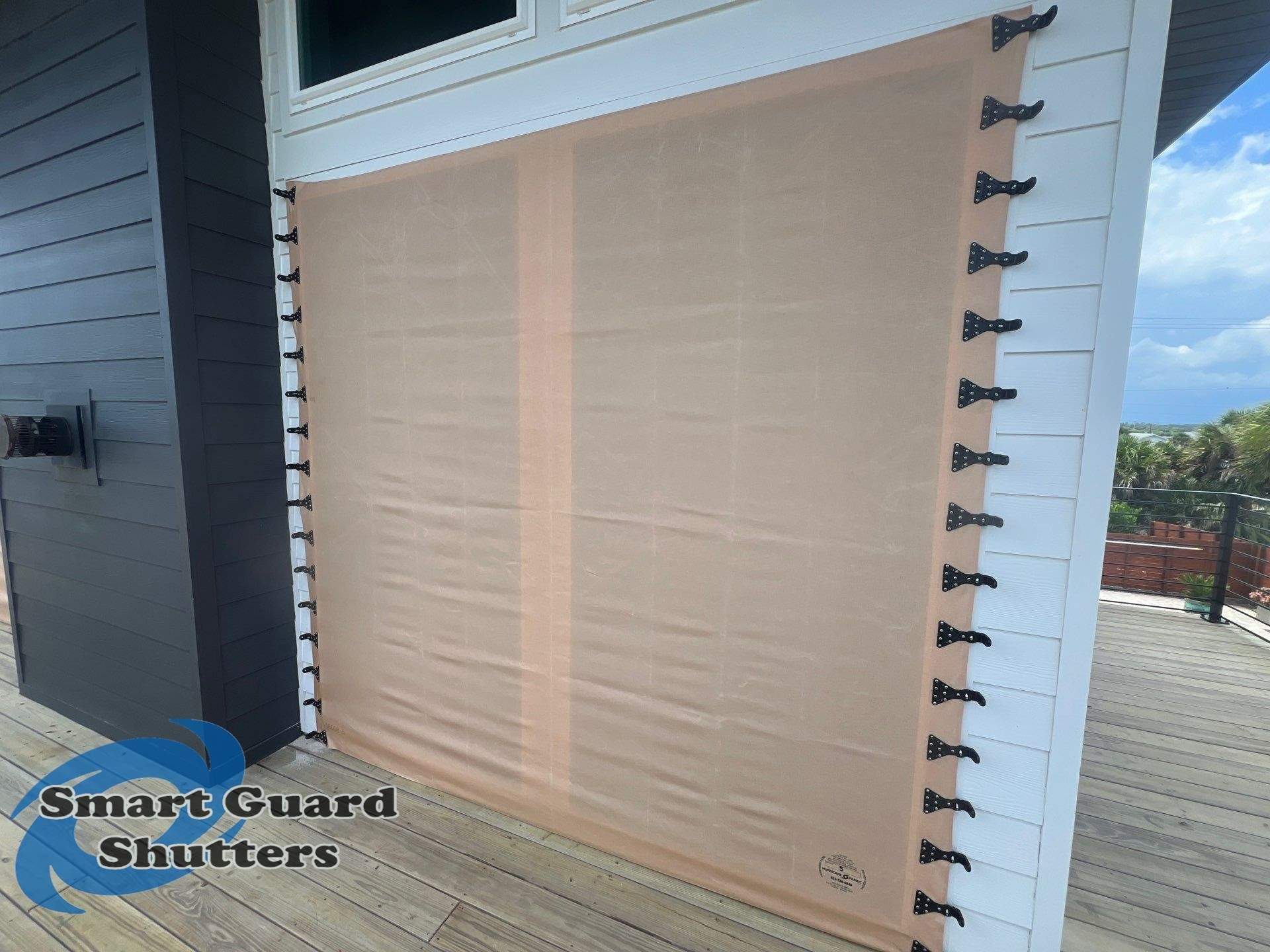  AstroGuard Hurricane Fabric & Impact Bahamas in Jet Black by Smart Guard Shutters