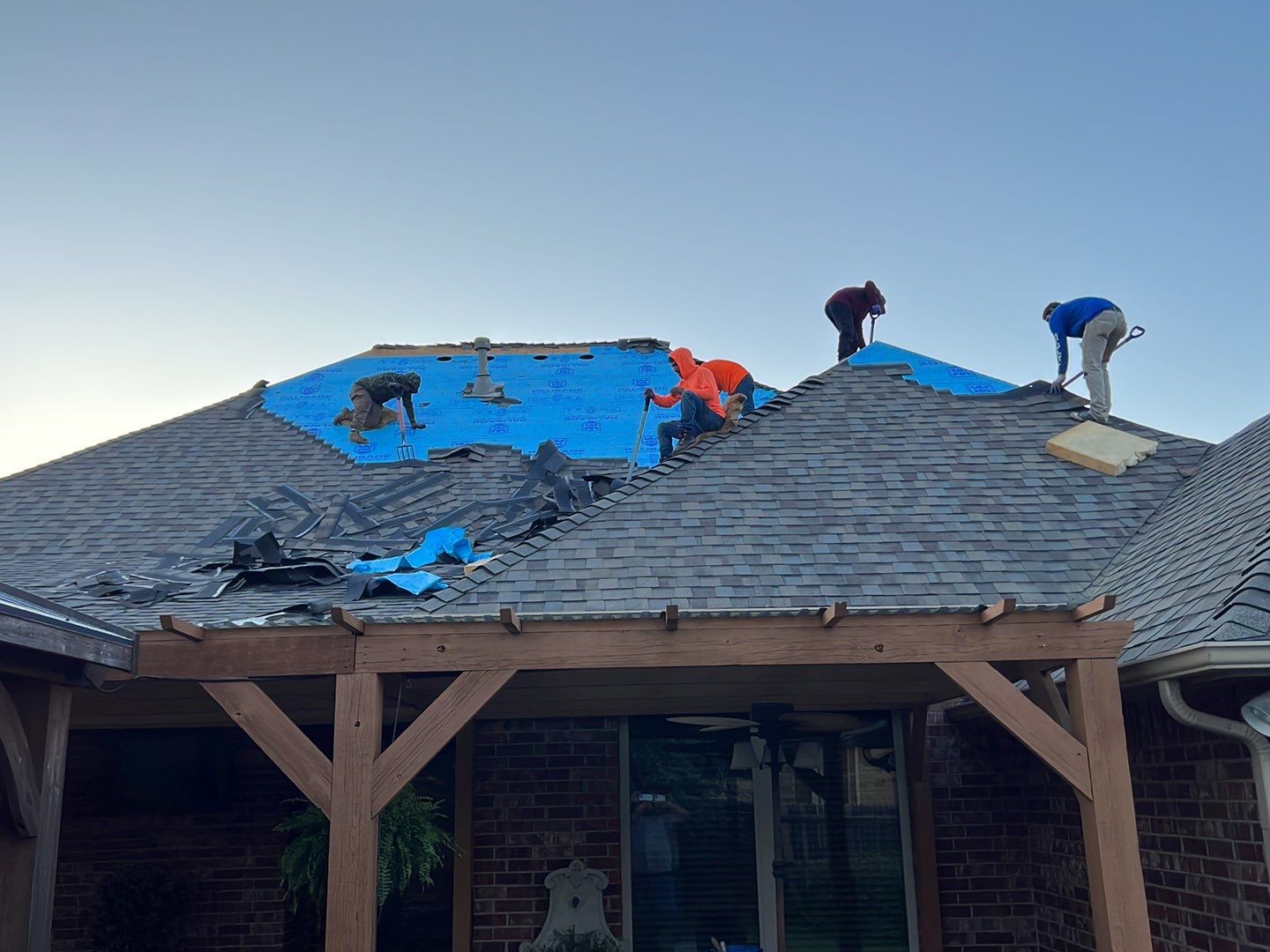 Reroof using GAF HDZ - Weathered Wood by Castillo Roofing