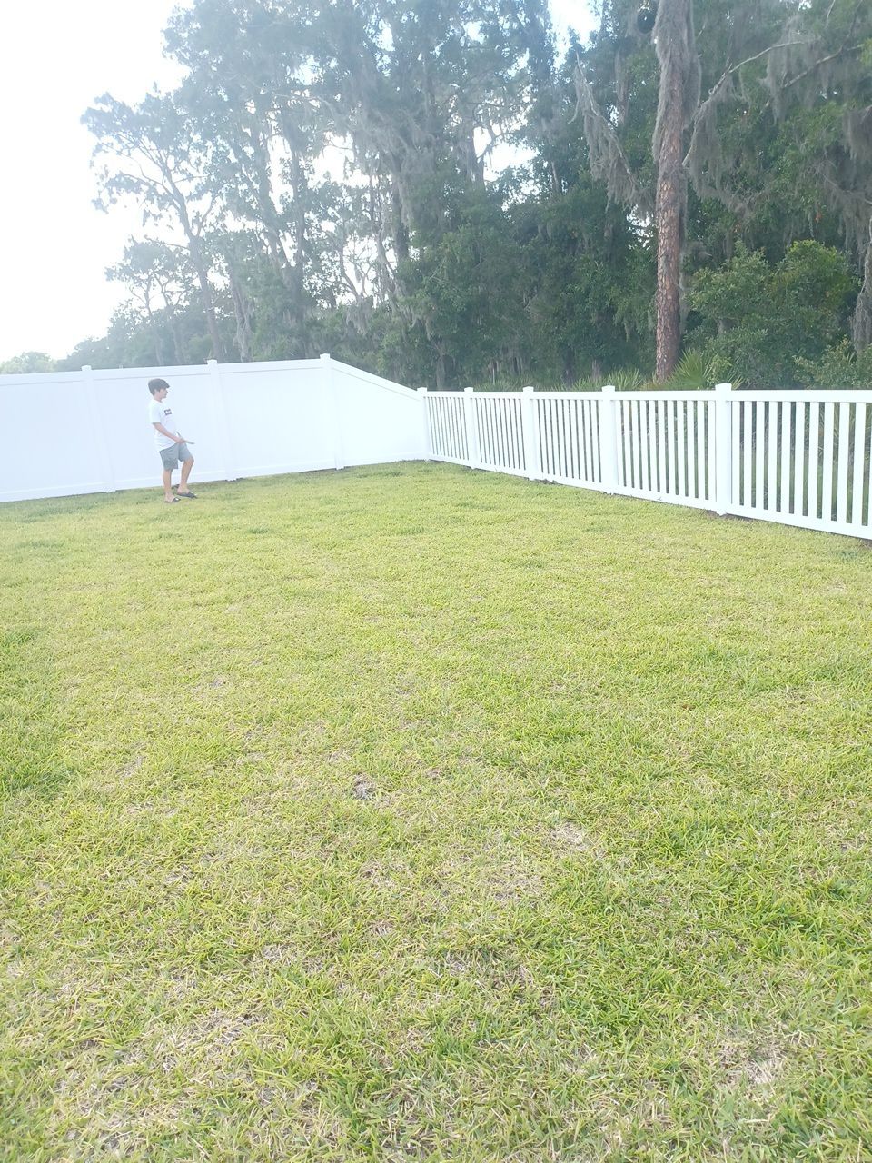 Riverview, FL 6ft. Tall White Vinyl Privacy with 4ft. Tall White Vinyl Spaced Picket  by Asap fence and gates, LLC