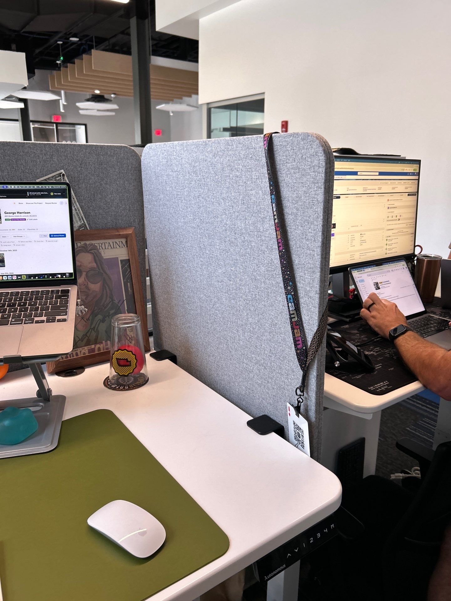 Office Remodel Featuring Acoustic Baffles and Professional Carpet Installation by CompanyCam Sales Demo