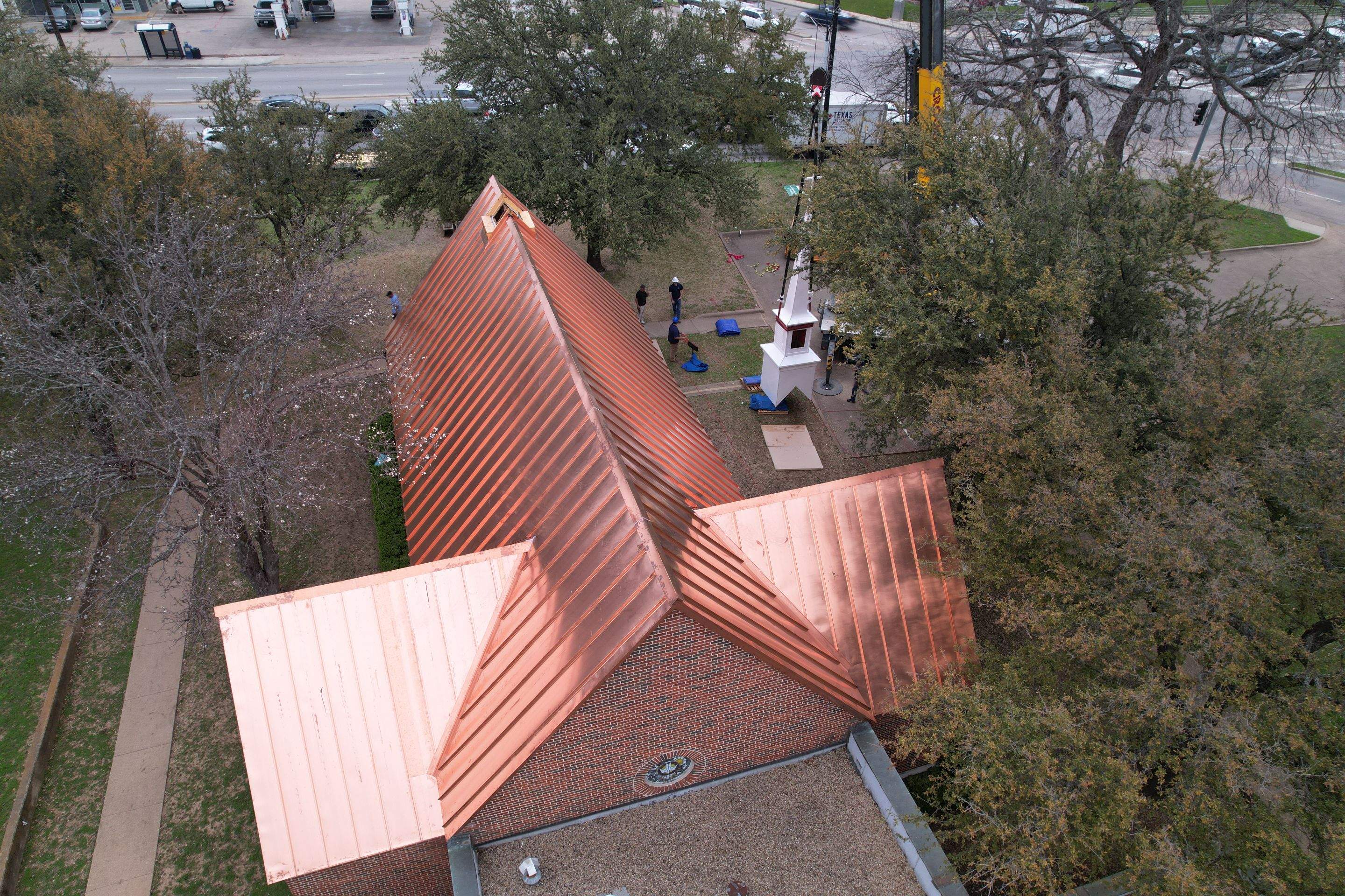 Custom Copper Standing Seam Roofing System  by Springtree Restoration 