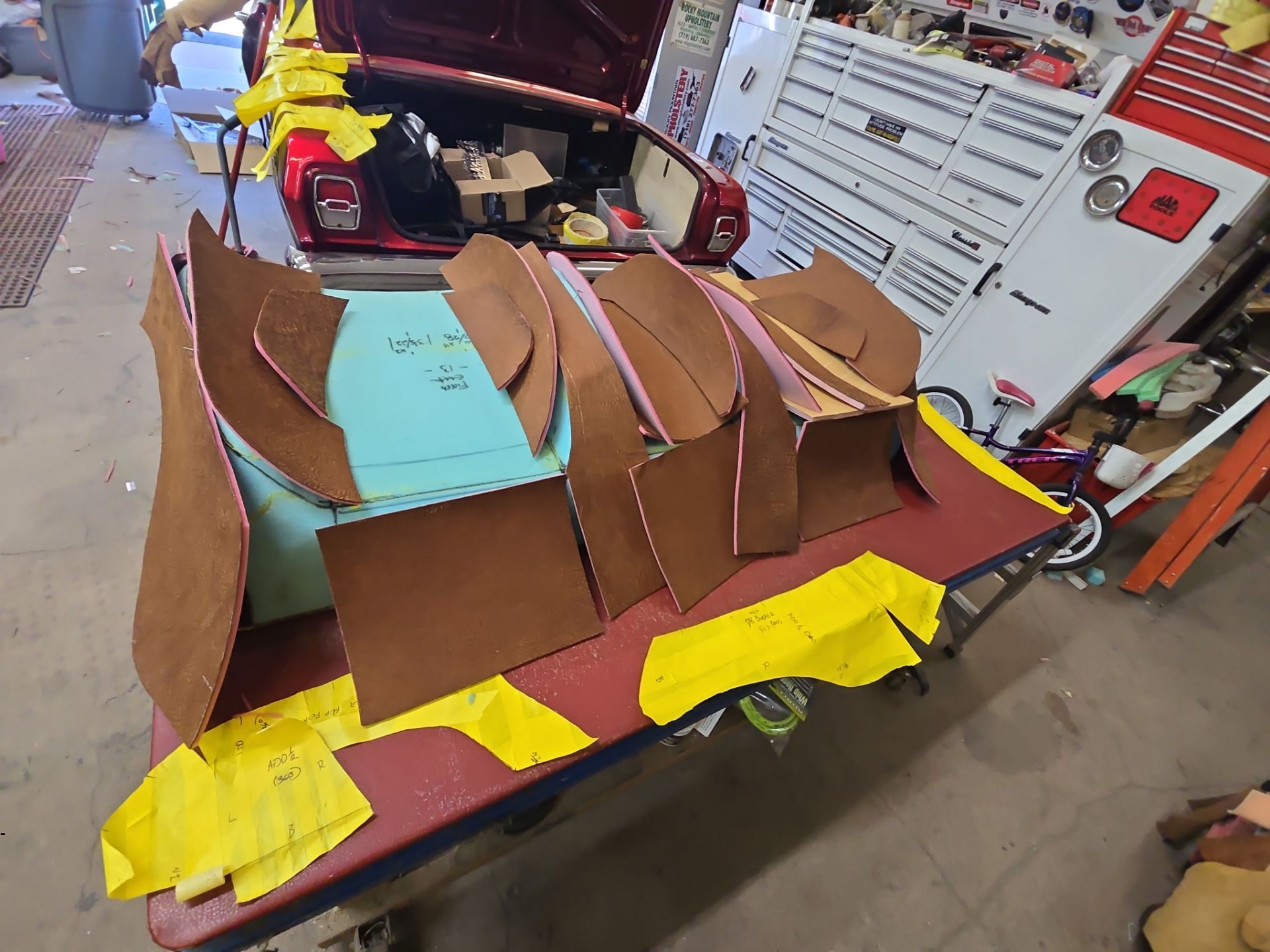 1963 Nova SS Custom Leather Interior  by Rocky Mountain Upholstery Co