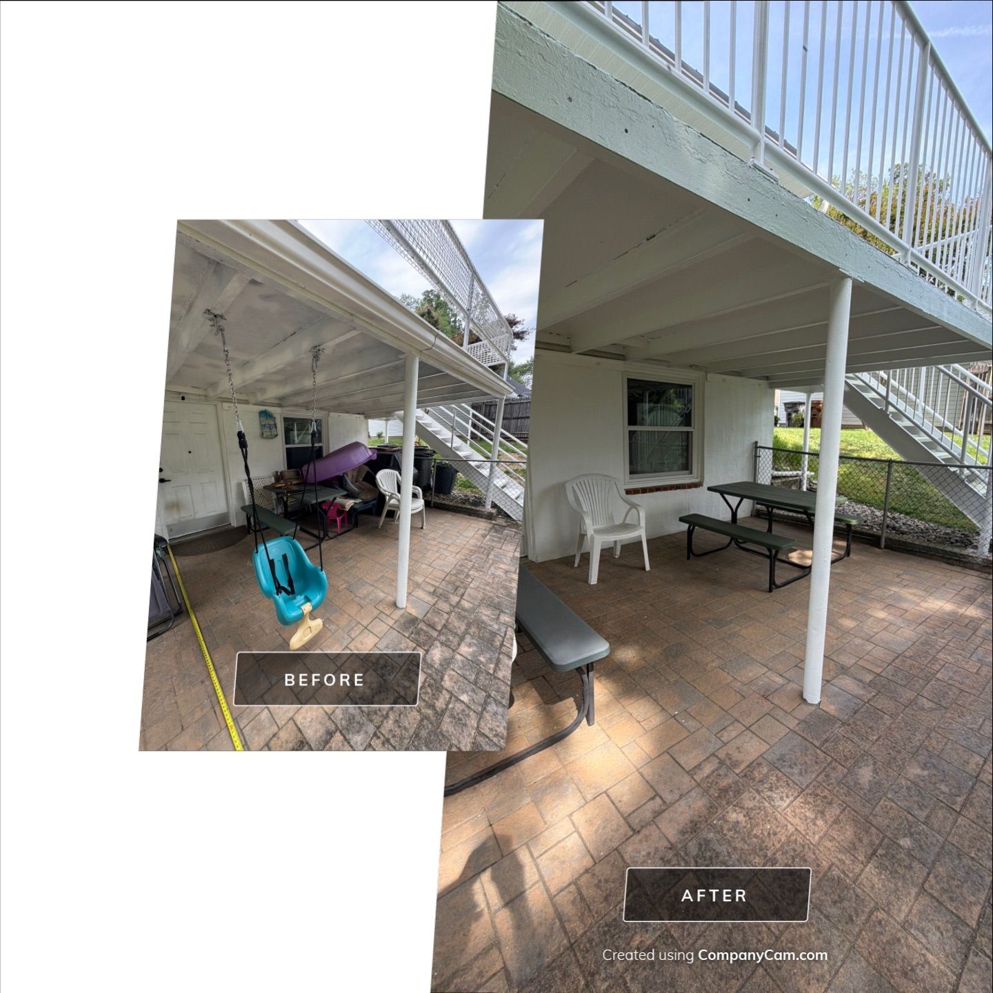 White Powder-Coated Outdoor Railings in Rockville & Staircase and Deck Refurbishment  by Capitol Iron Works