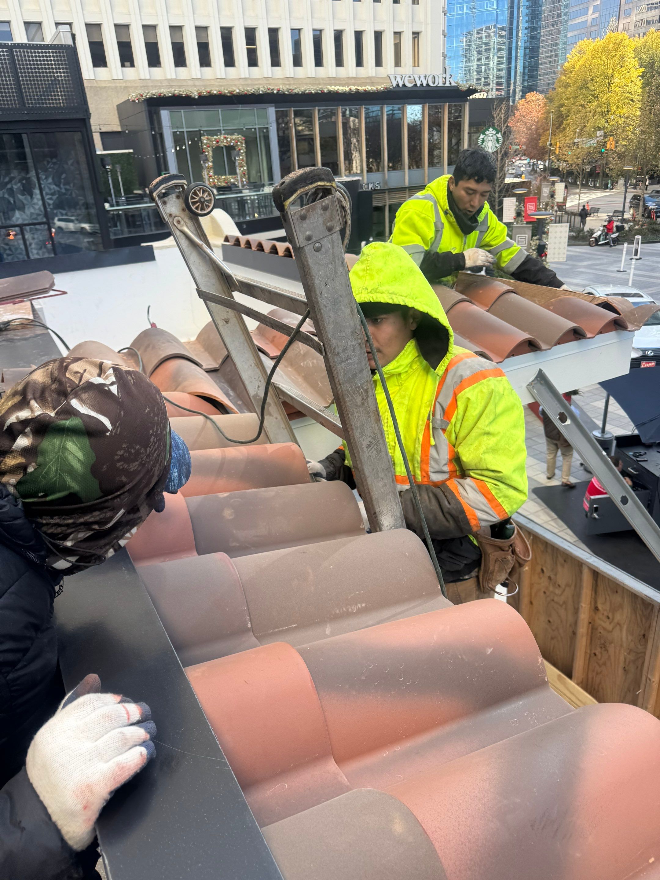 Spanish Tile & TPO Roofing Installation – Cuevacia Restaurant | Colony Square Midtown Atlanta by Mosaic Roofing Company