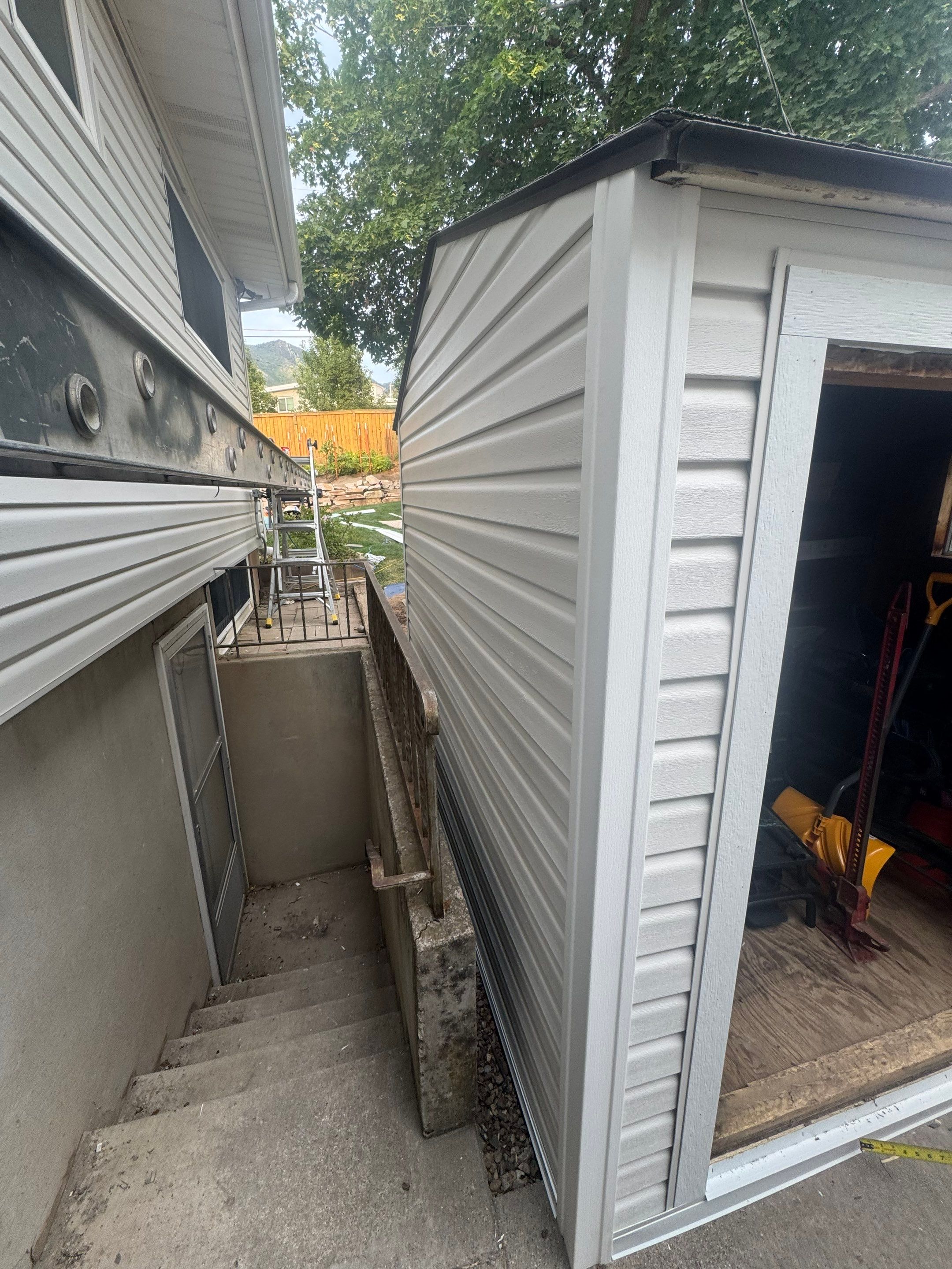 Salt Lake City | Targeted Vinyl Upgrade & Detached Shed | Arctic White Accents by Ideal Siding Utah