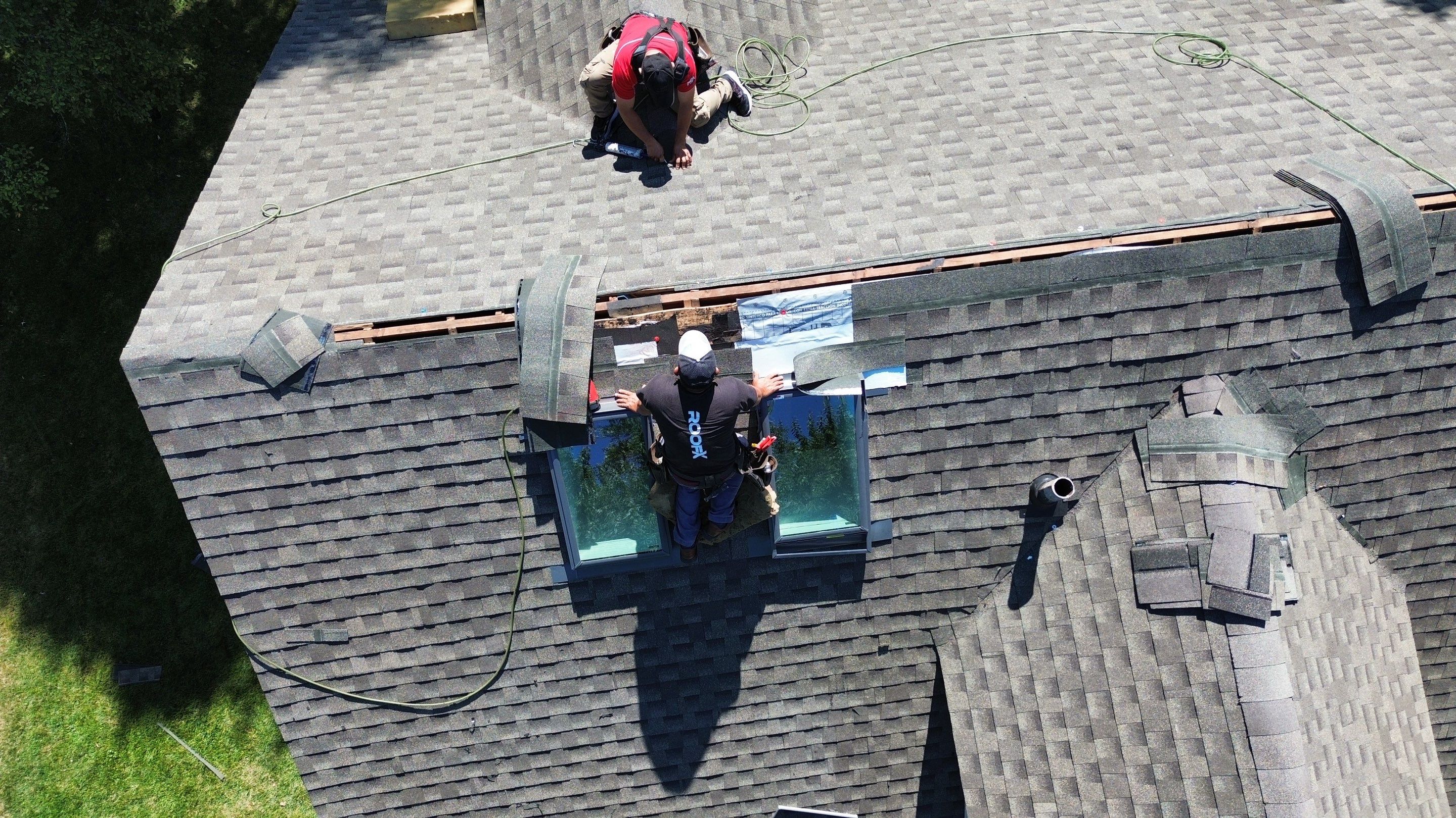 Residential Roofing Installation using Timberline HDZ Shingles - Weathered Wood by RoofX 