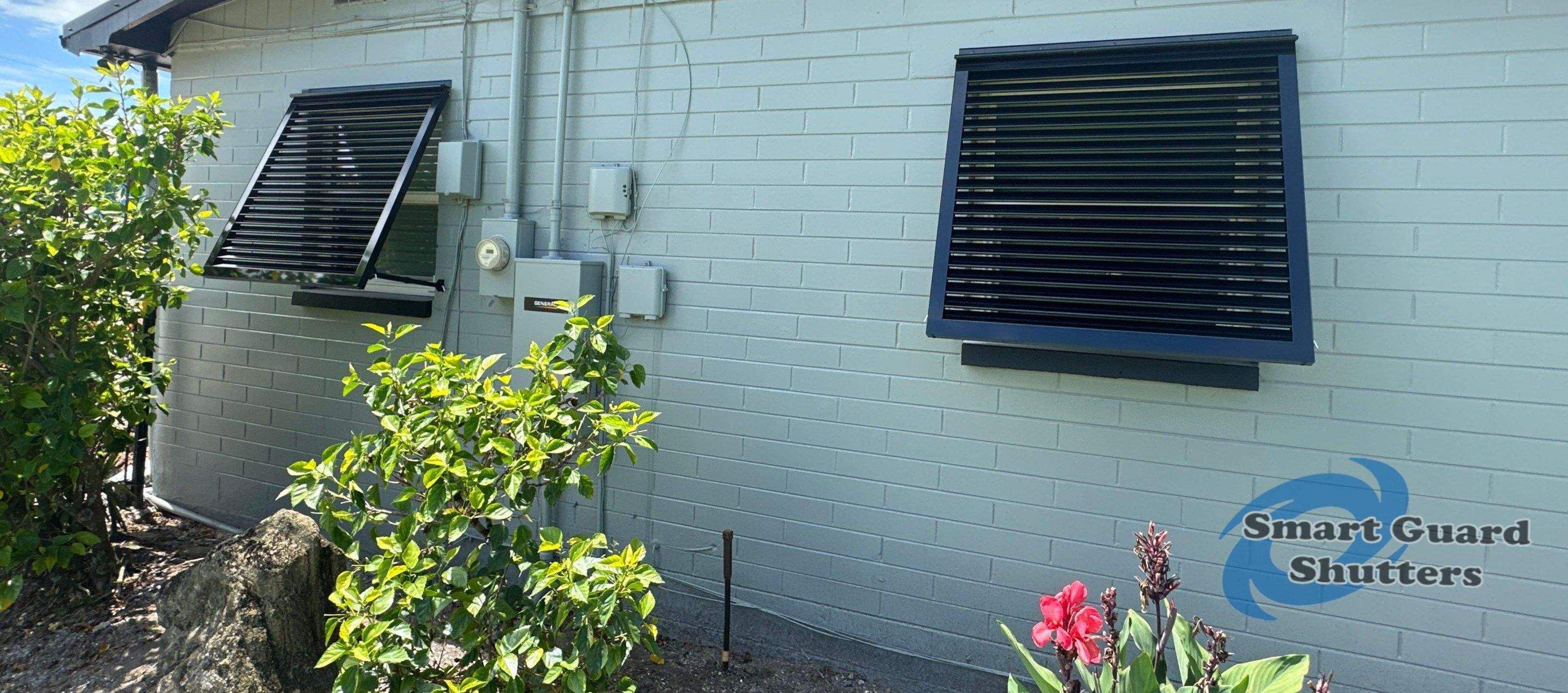 Decorative Bahamas in Jet Black  by Smart Guard Shutters