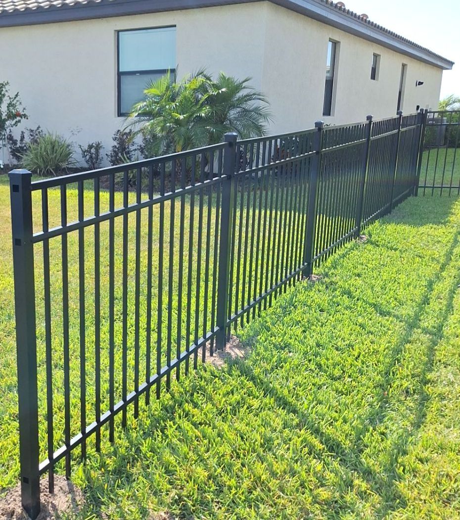 Aluminum Fence Installation using Black 3 Rail Aluminum Fence by Asap fence and gates, LLC