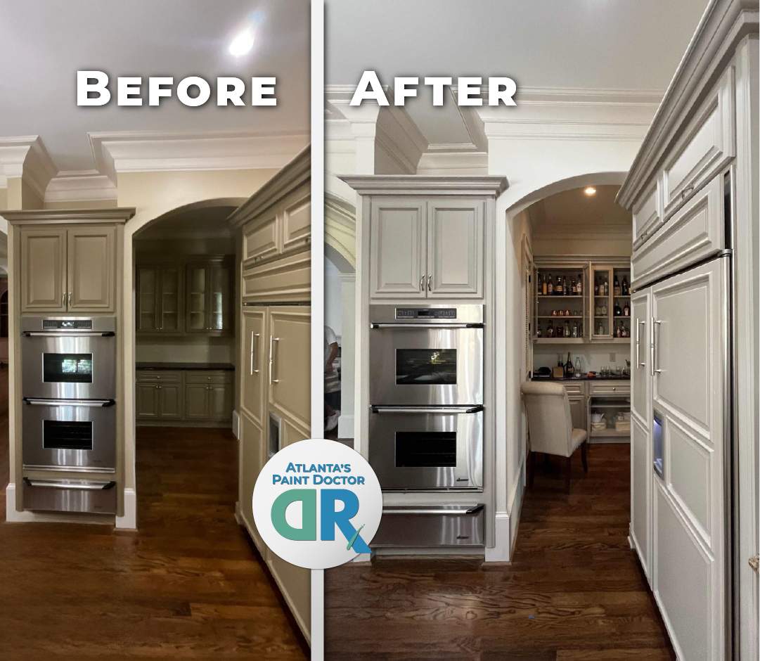 Multiple Cabinet Refinishing Projects in Atlanta Home by Atlanta's Paint Doctor