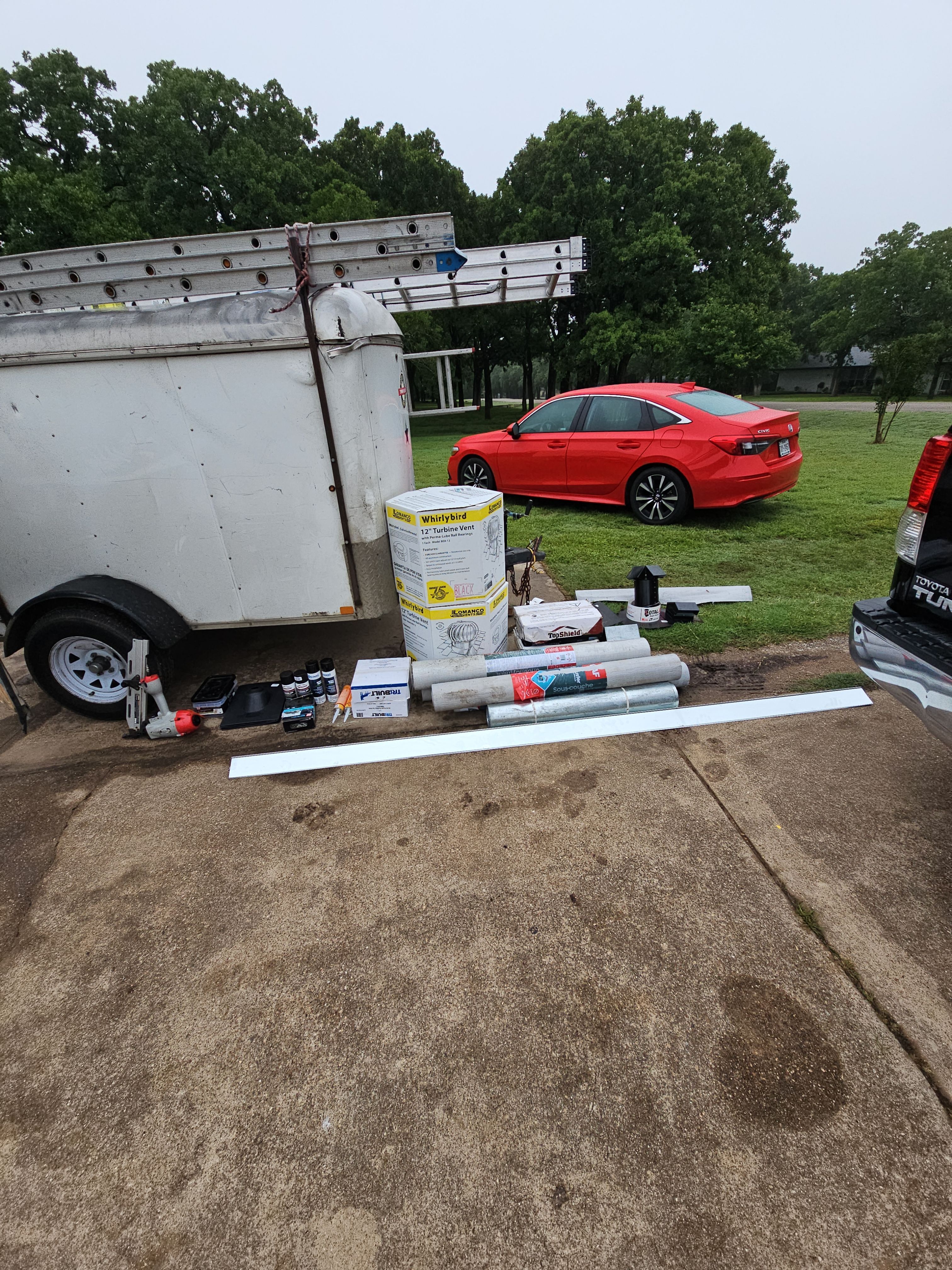 "Full Roof Replacement Due to Hail and Water Damage – Before & After" by road roofing llc