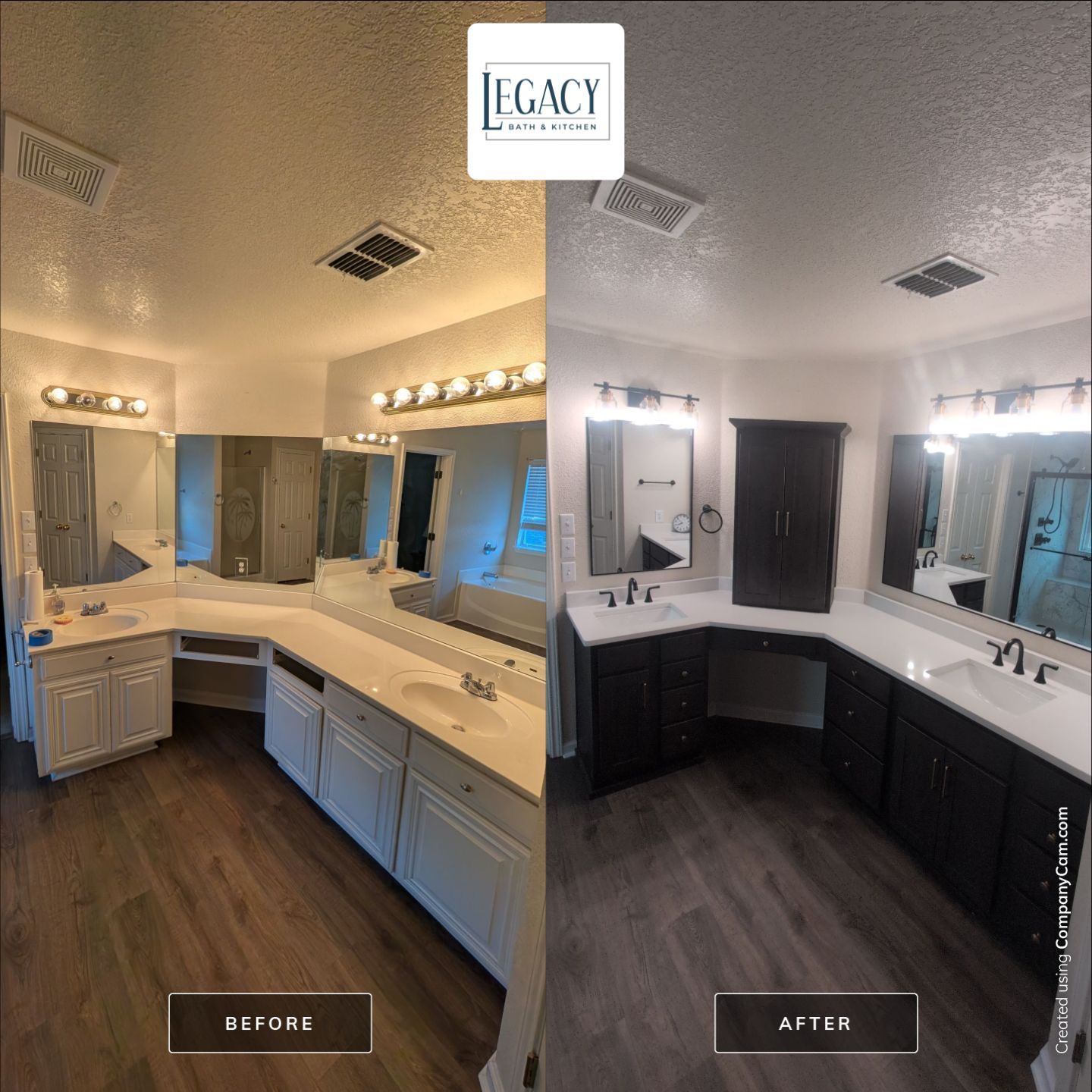 San Antonio Tub-to-Shower Conversion Before and After by Legacy Bath and Kitchen