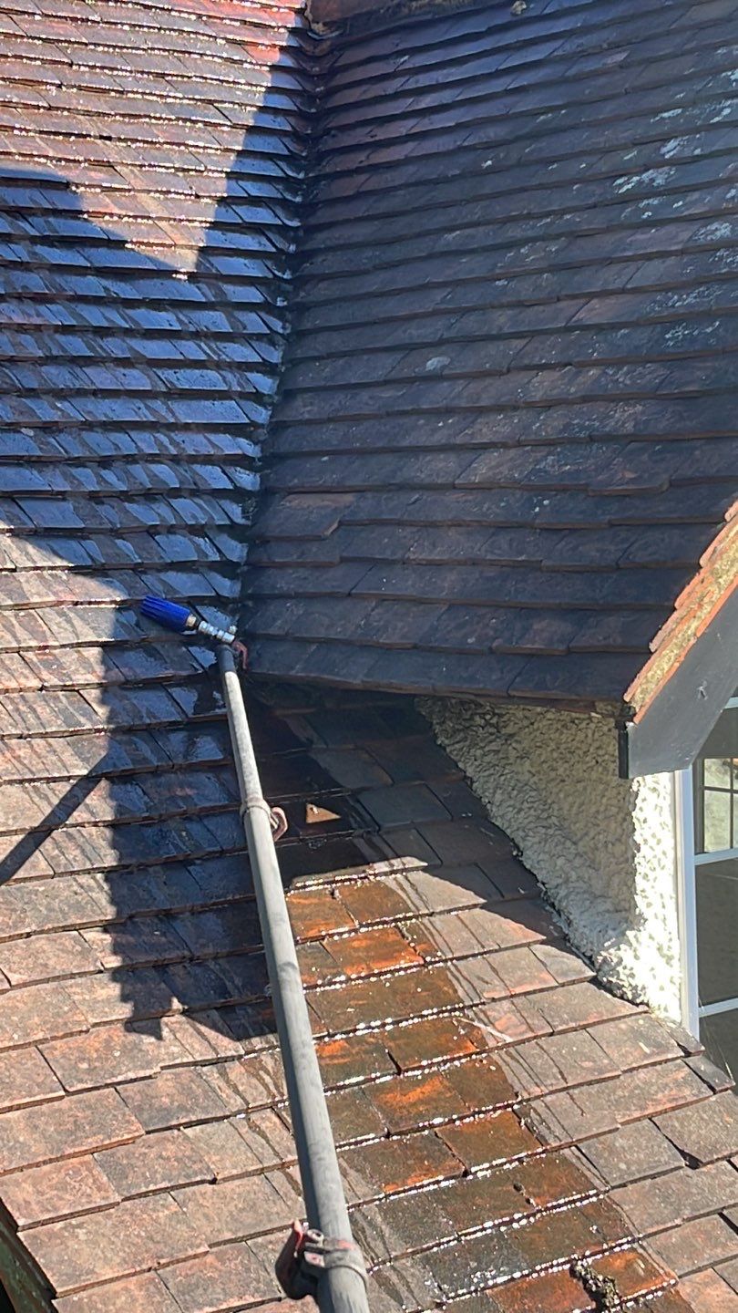 Roof Clean - Biocide Treatment using Honda 15lpm Low Pressure Washing Machine by Ges Exterior Cleaning ltd