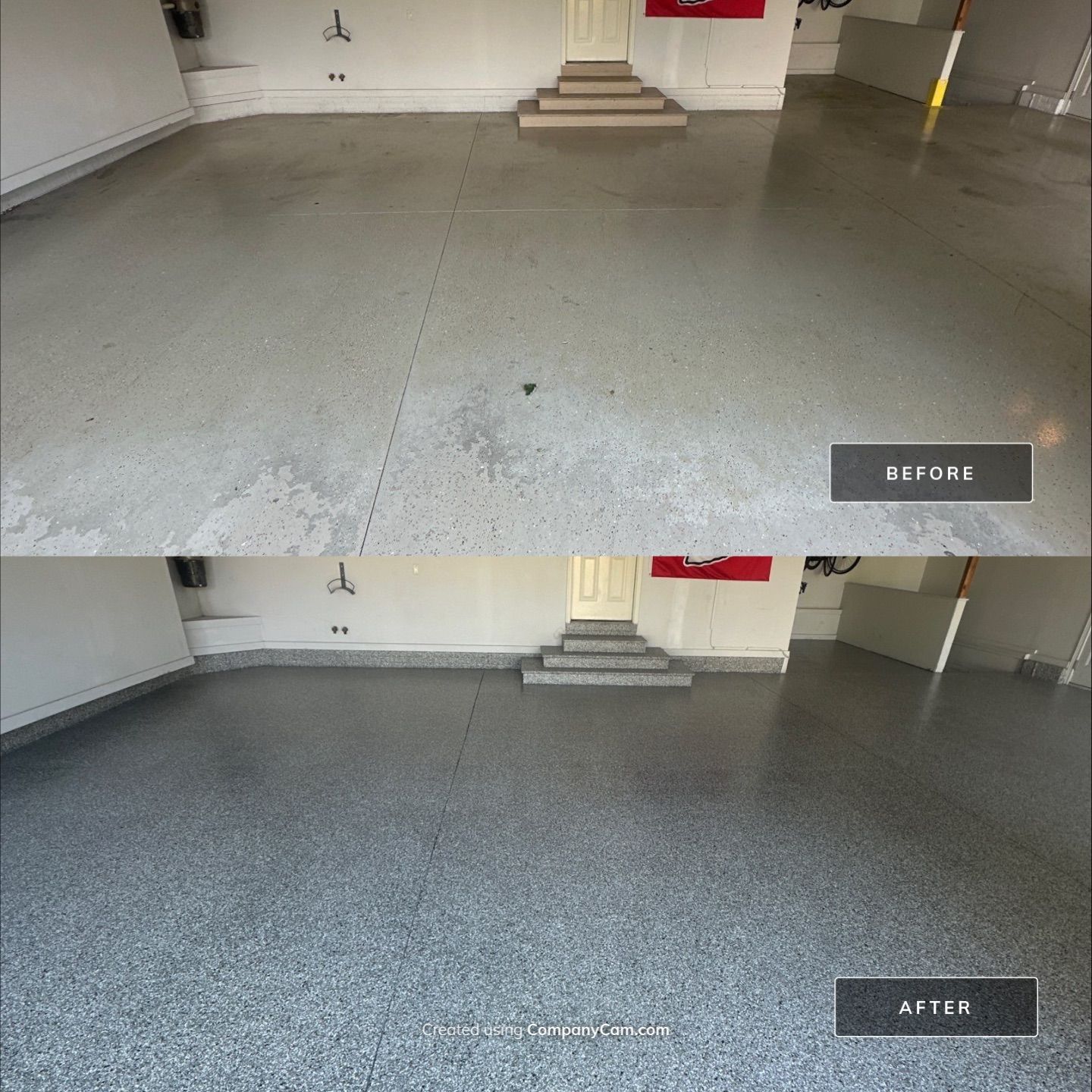 Perfect Garage for Chiefs Gameday ❤️💛 by Revival Concrete Coatings, LLC